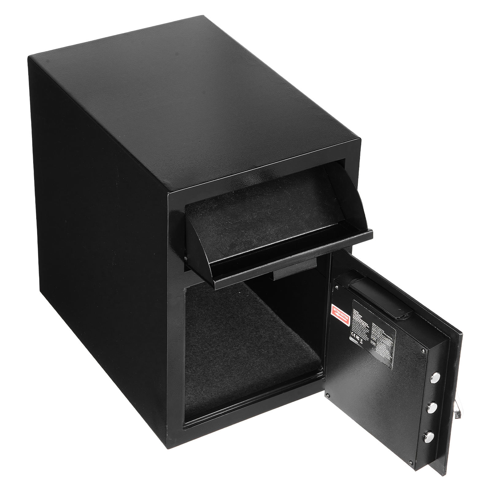 VEVOR 1.2 Cubic Feet Drop Safe Large Capacity Front Drop Slot Safe Box with Digital Keypad Heavy Duty 2 Tiers Cash Depository Box with Spare Keys for Cash Bank Slip Jewelry Document Bill Black #SCTDSBXJ141414464V9