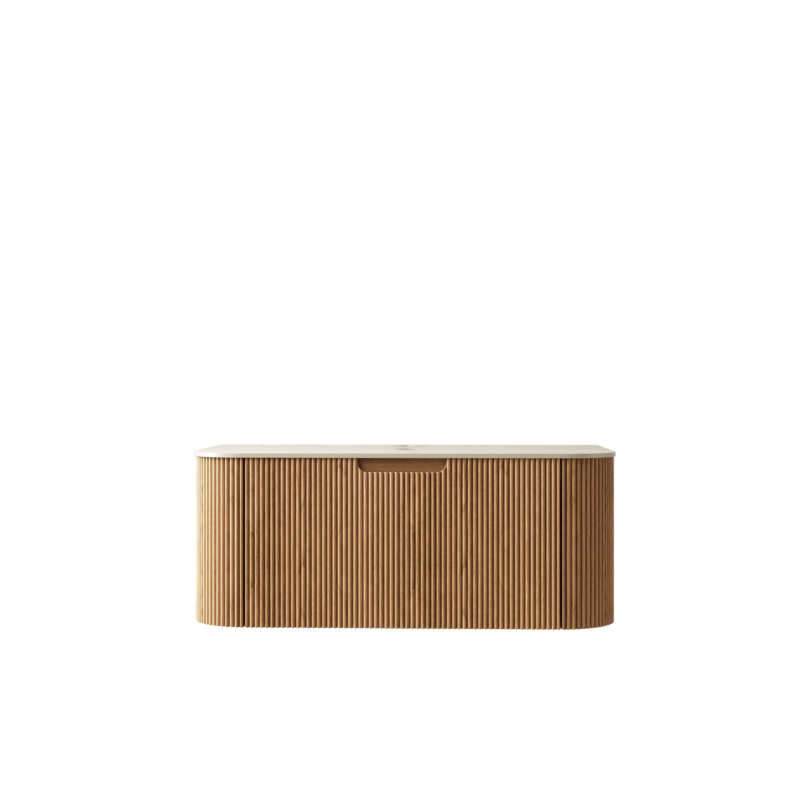 LIVACA 36 inch Natural Woodgrain Plywood Wall Mounted Bathroom Vanity with Roman Travertine Sintered Stone Countertop and 1 Drawer