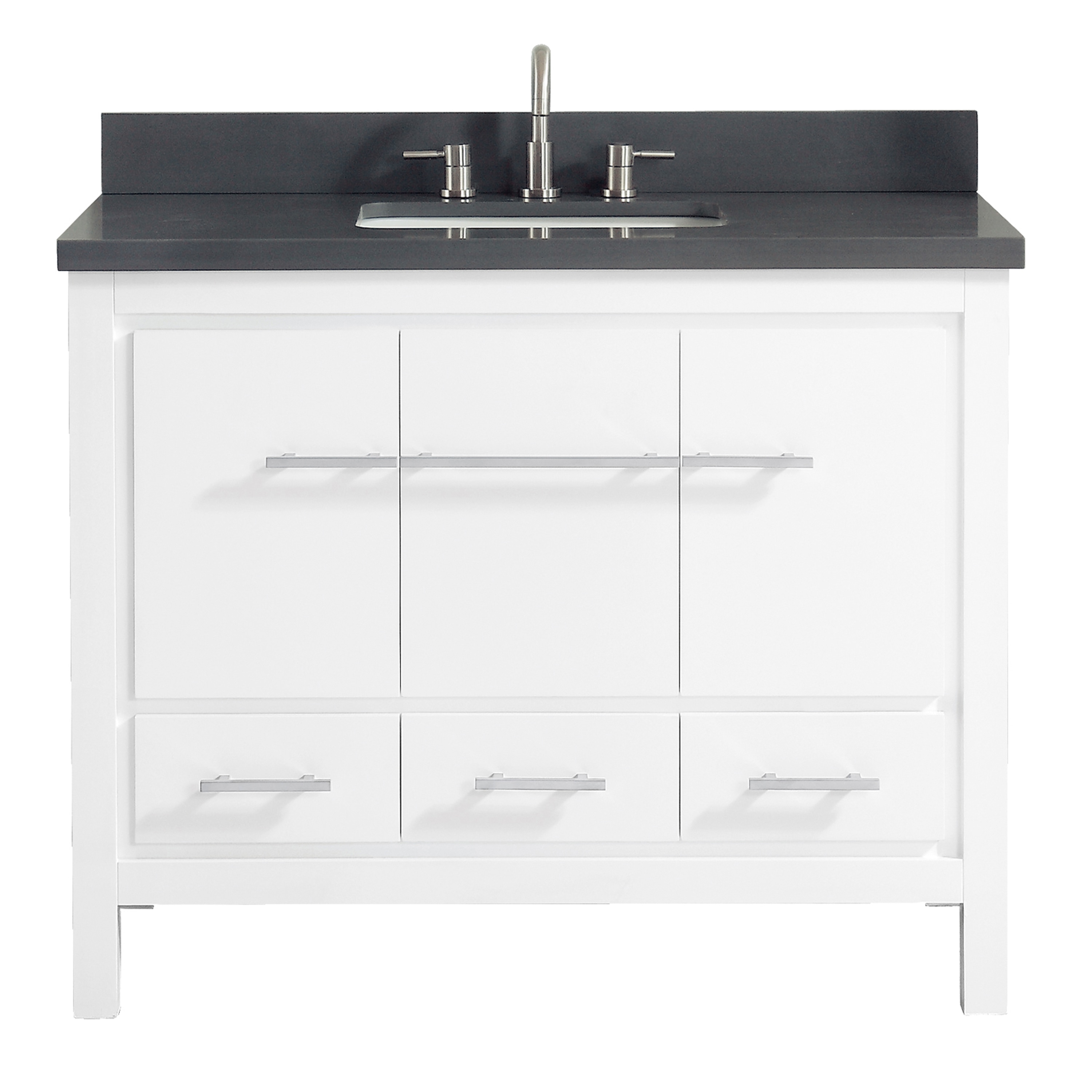 Azzuri RILEY-VS43-WT Riley 43-in White Undermount Single sink Bathroom Vanity with Gray Quartz Top