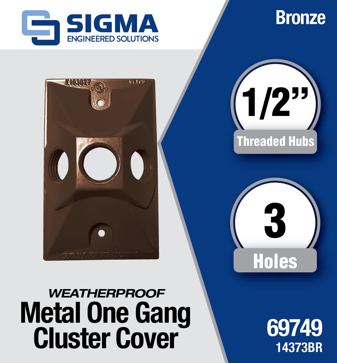 Sigma Engineered Solutions 14373BR Electrical-Box-Covers - View #3
