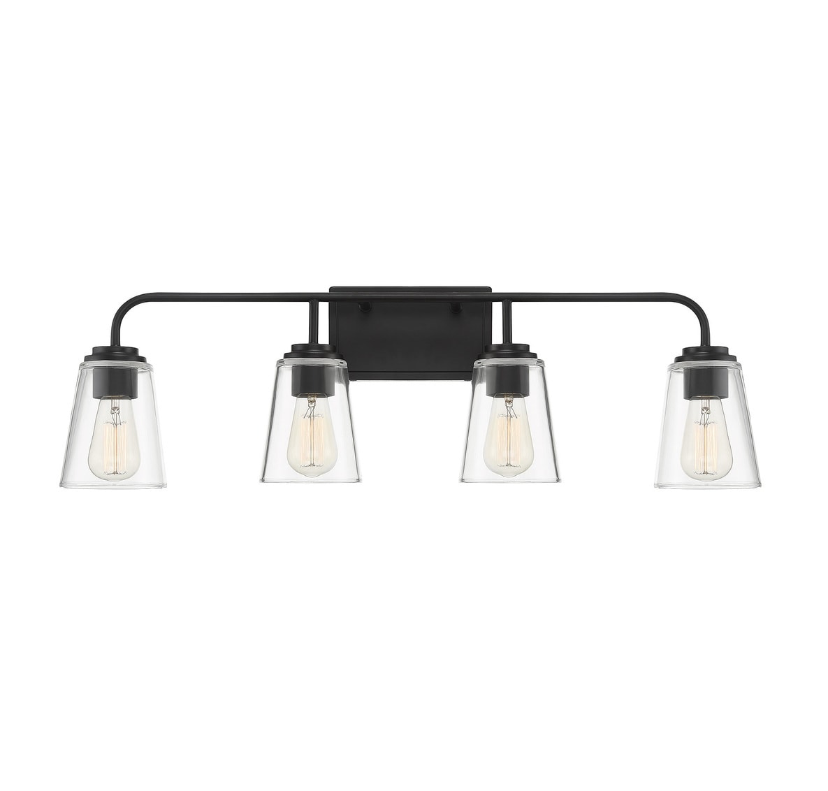 Meridian Lite Trends M80045MBK Meridian 32-in 4 -Light Matte Black Farmhouse Vanity light
