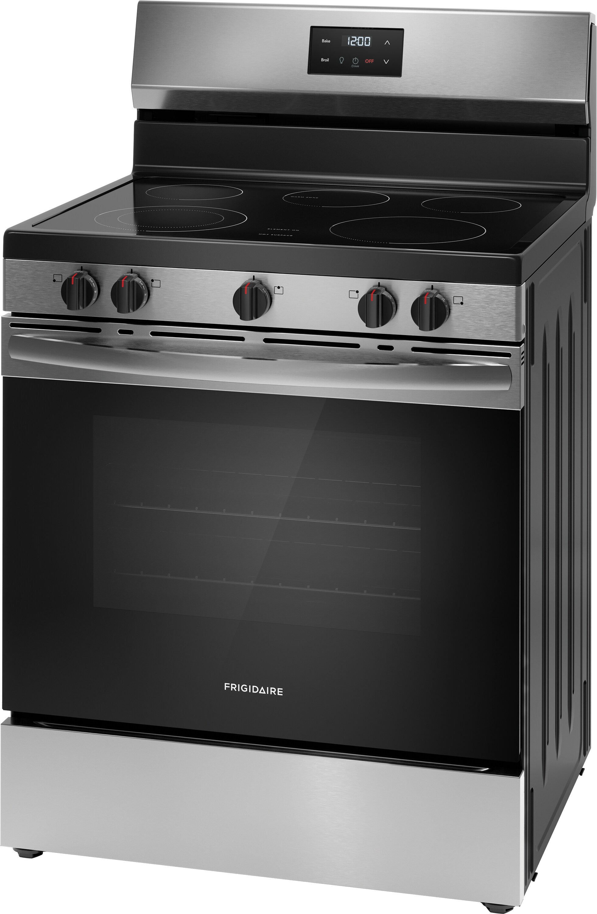 Frigidaire 30-in Glass Top 5 Burners 5.3-cu ft Freestanding Electric Range (Stainless Steel)