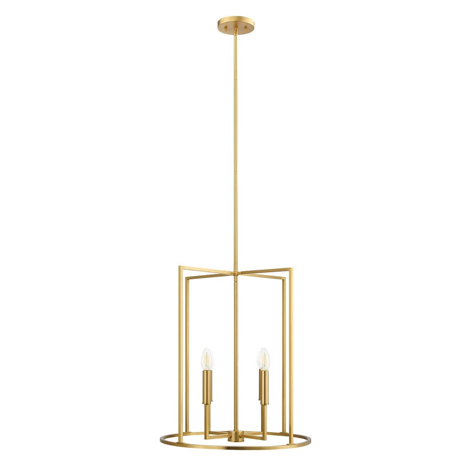 Trade Winds Lighting TW76740NB 4-Light Pendant from Linford Collection in Natural Brass