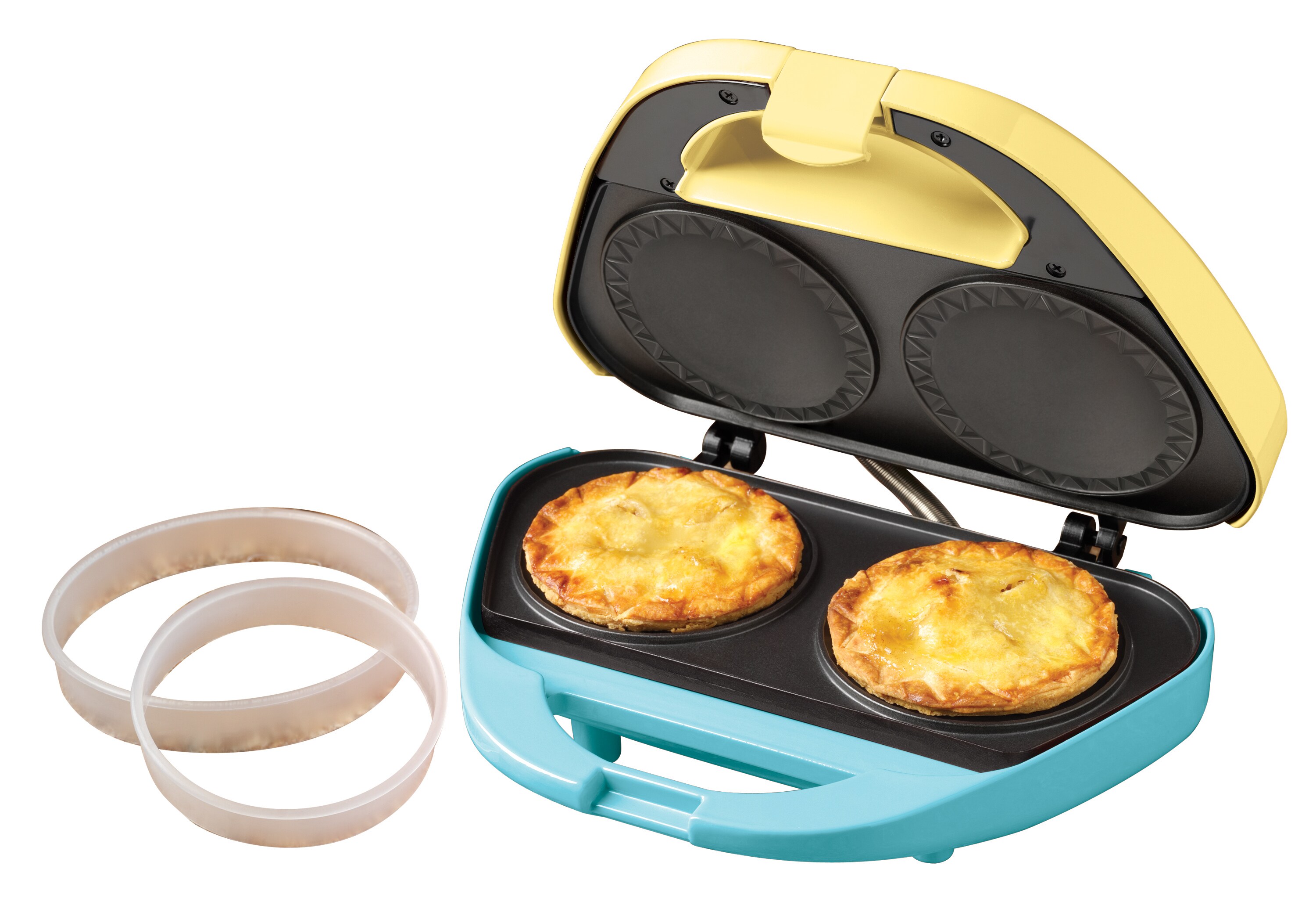 Nostalgia Electrics PIE-200 2-Pie Electric Pie Bakery - Yellow/Blue Mini Pie  Maker - Bakes 2 Pies in 8 Minutes - Non-Stick Coating in the Novelty Baking  Appliances department at
