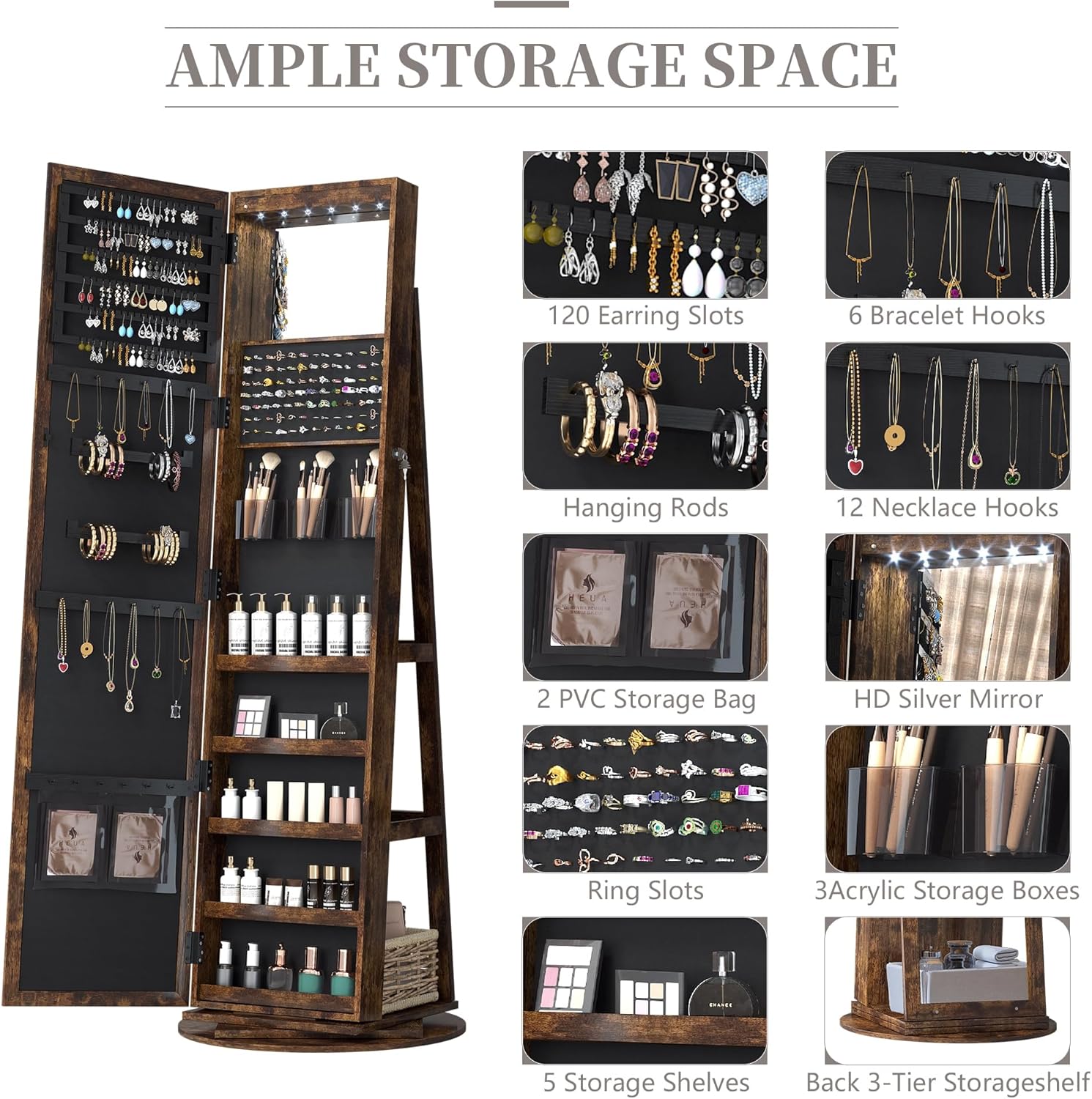 Vlsrka B0BF8TD6KY Jewelry-Armoires - View #5