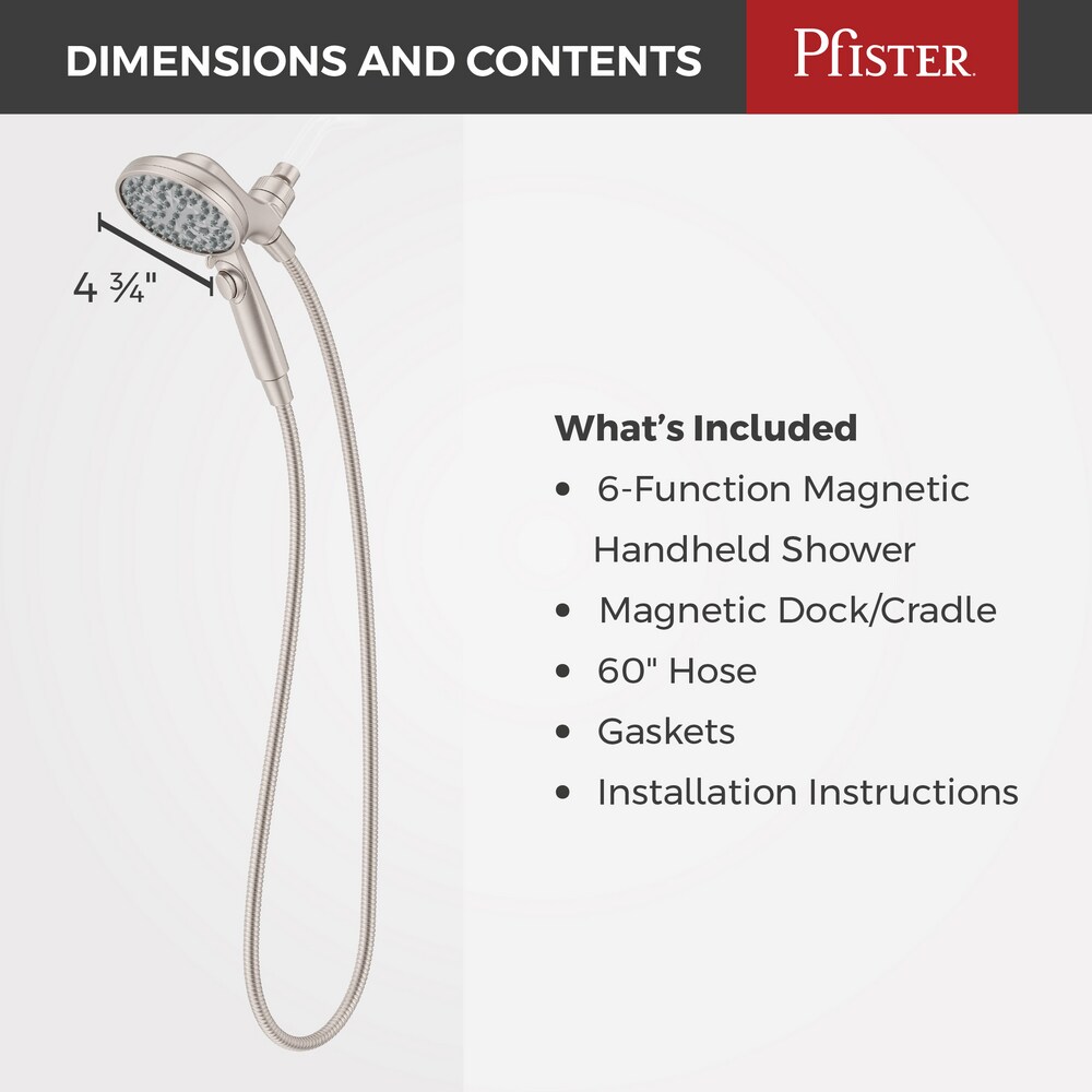 Pfister 016WS2HFM01GS Showerhead-Bar-Panels - View #8