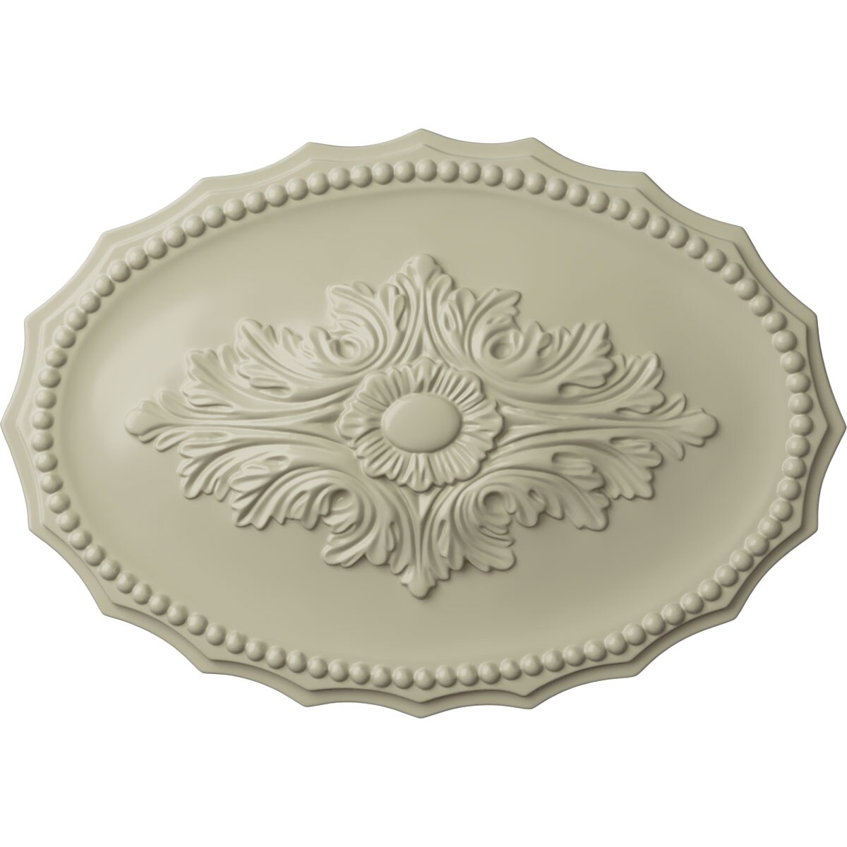 Ekena Millwork CM16OXCYF Oxford 11.75-in W x 16.5-in L Painted Clear Yellow Polyurethane Whole Ceiling Medallion