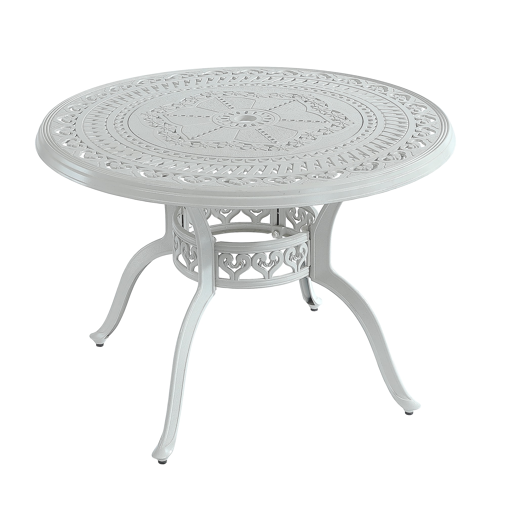 Clihome Cast Aluminum Patio Table Round Outdoor Dining Table 39-in W x ...