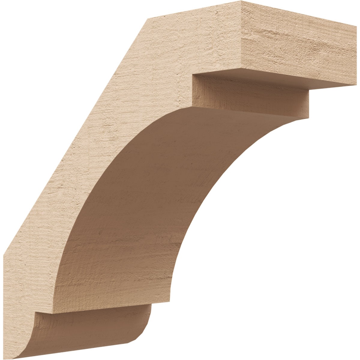 Ekena Millwork BRCUR05X10X10ASPRCPR 5-in x 10-in x 10-in Primed Urethane Aspen Rough Cedar Woodgrain TimberThane Knee Brace