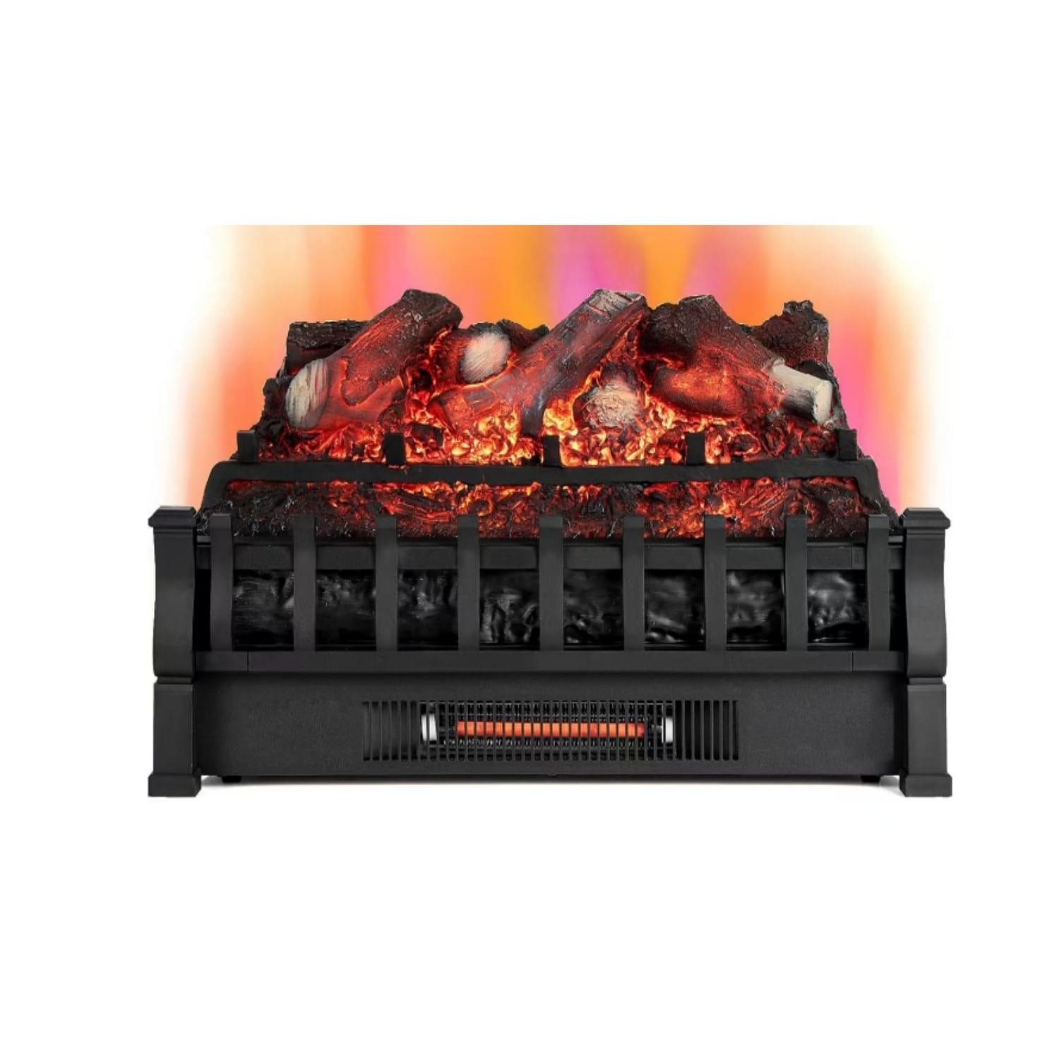 Garvee 20Inch Electronic Charcoal Fireplace Insert  Remote-Controlled 3-Level Brightness 120V/1500W Black Finish