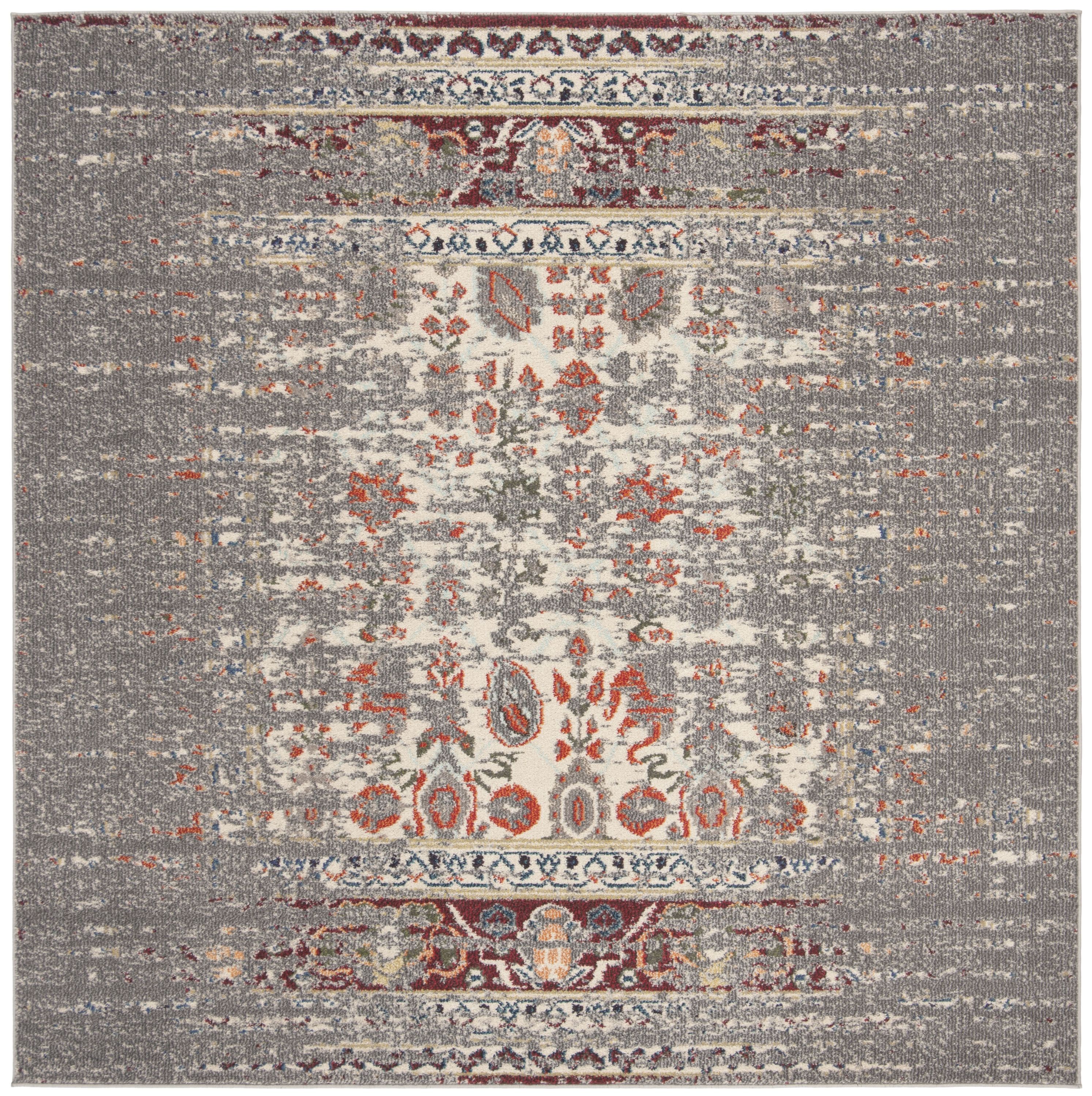 Safavieh MNC208T-7SQ Monaco Winfrid 7 x 7 (ft) Loomed Polypropylene Gray/Ivory Square Indoor Abstract Bohemian/Eclectic Area rug