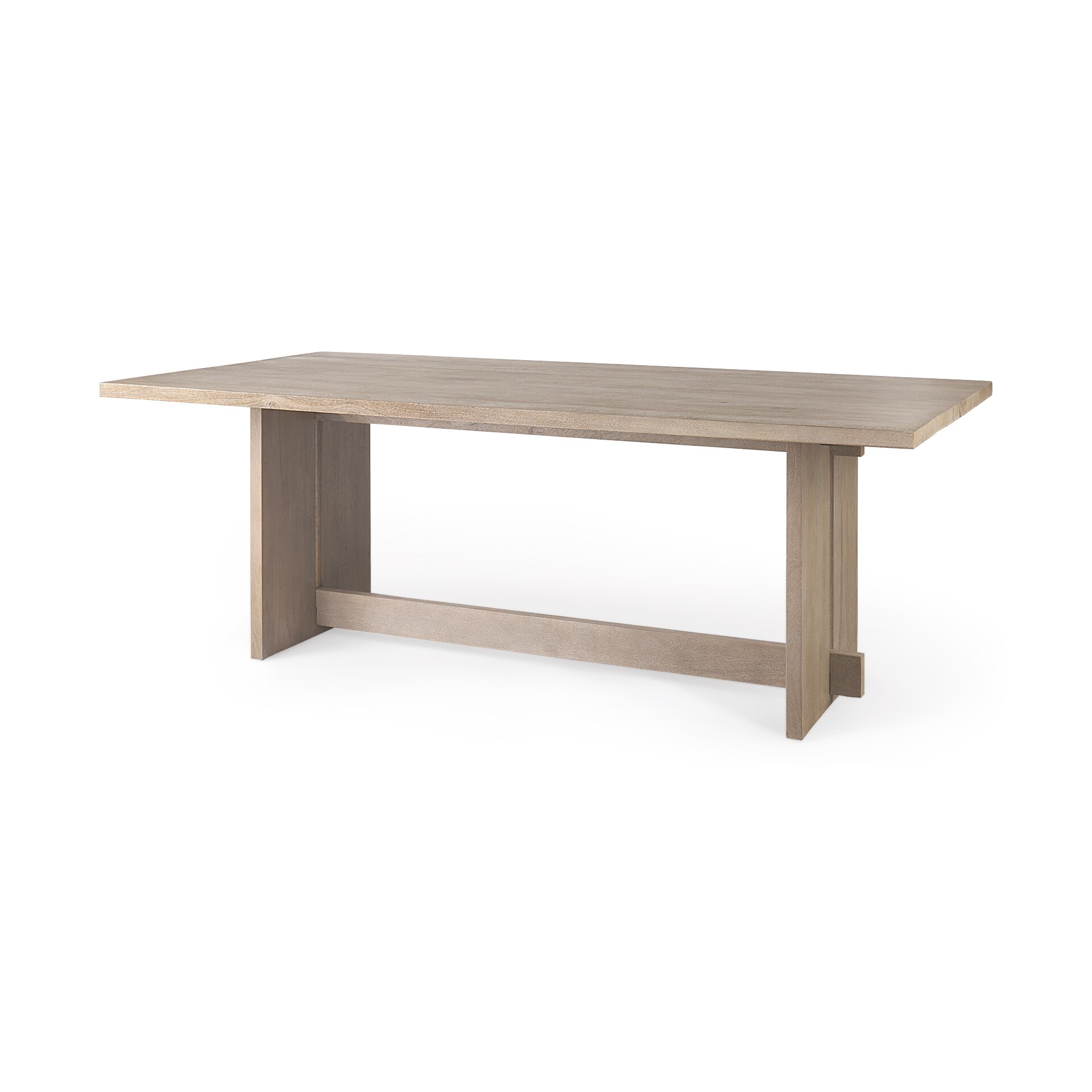 Mercana 69199 Gray Farmhouse Dining Table, Wood with Rough Sandblast Wood 84-in L x 30-in H