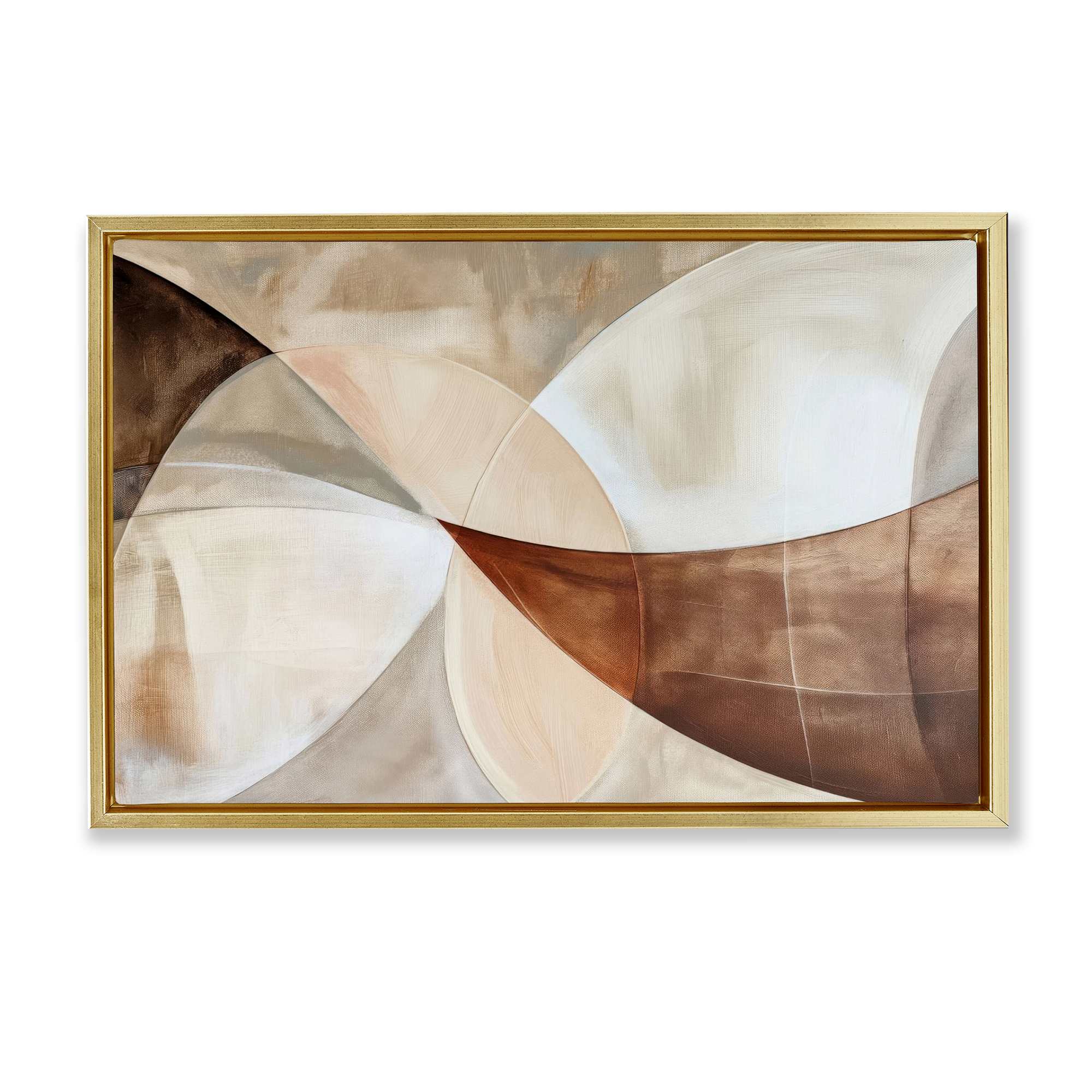 Stupell Industries BT-855-FFG-16X24 Curved Neutral Tones Abstraction Floating Frame design by LSR Creative Studio