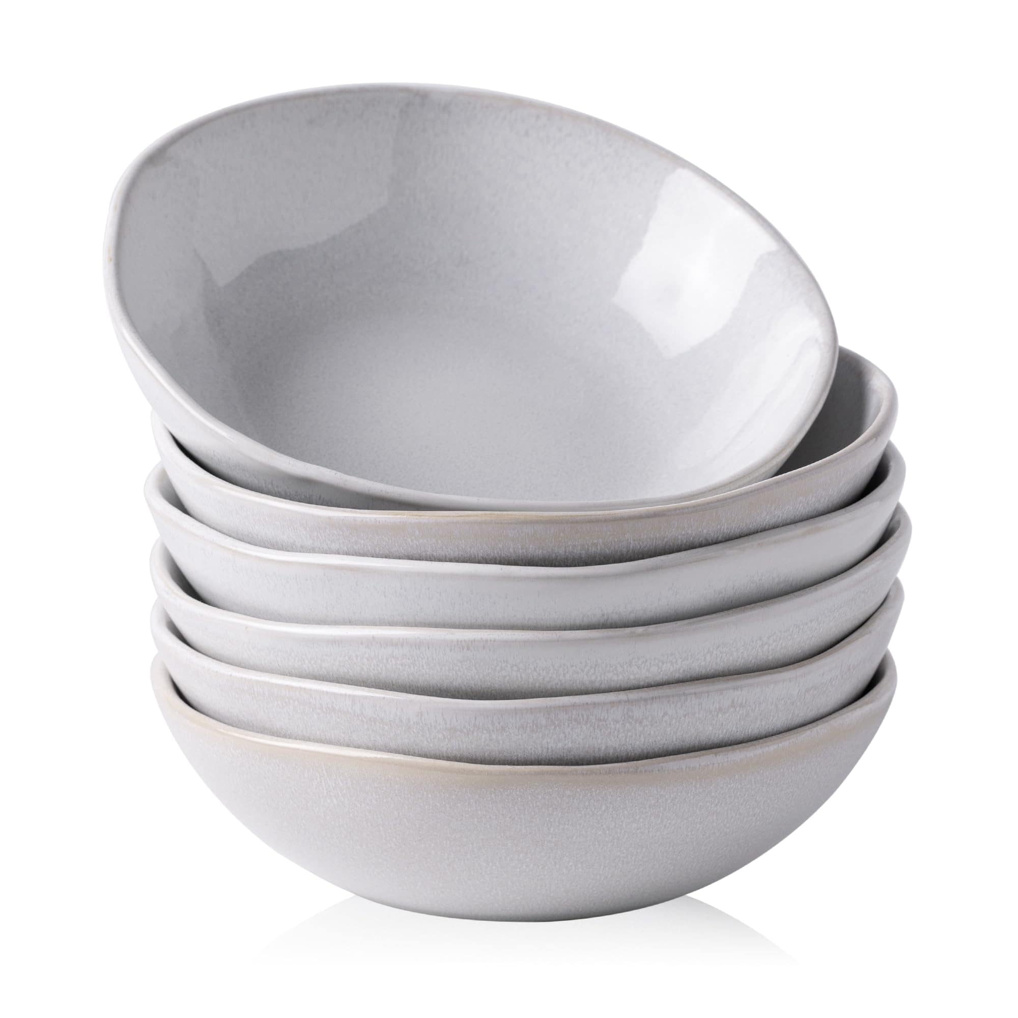 Aoibox  Reactive Glaze Stoneware Cereal Bowls Set of 6 26 oz Handmade Dishwasher and Microwave Safe