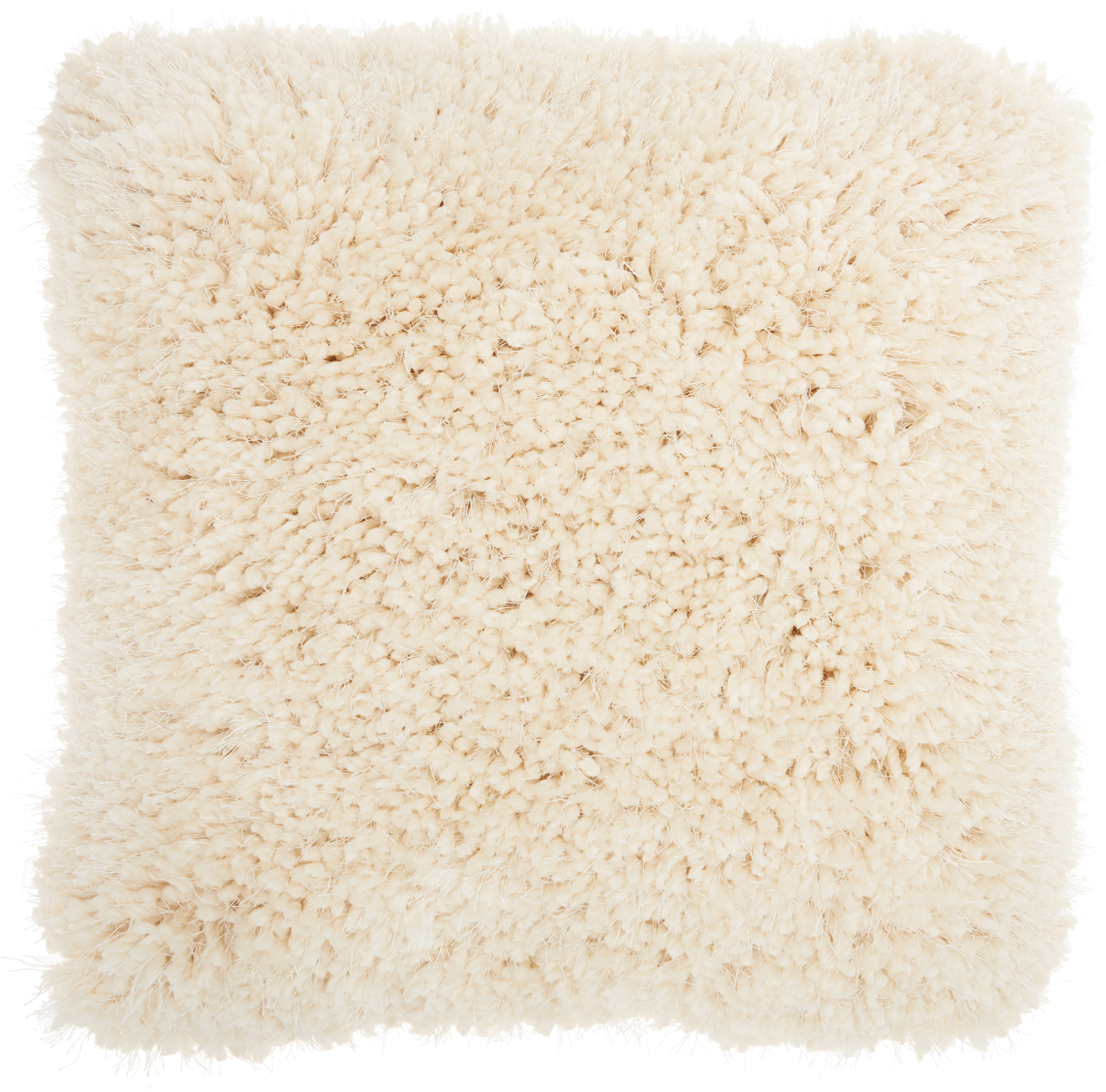 Mina Victory 798019058548 Shag 20-in x 20-in Cream Square Indoor Decorative Pillow