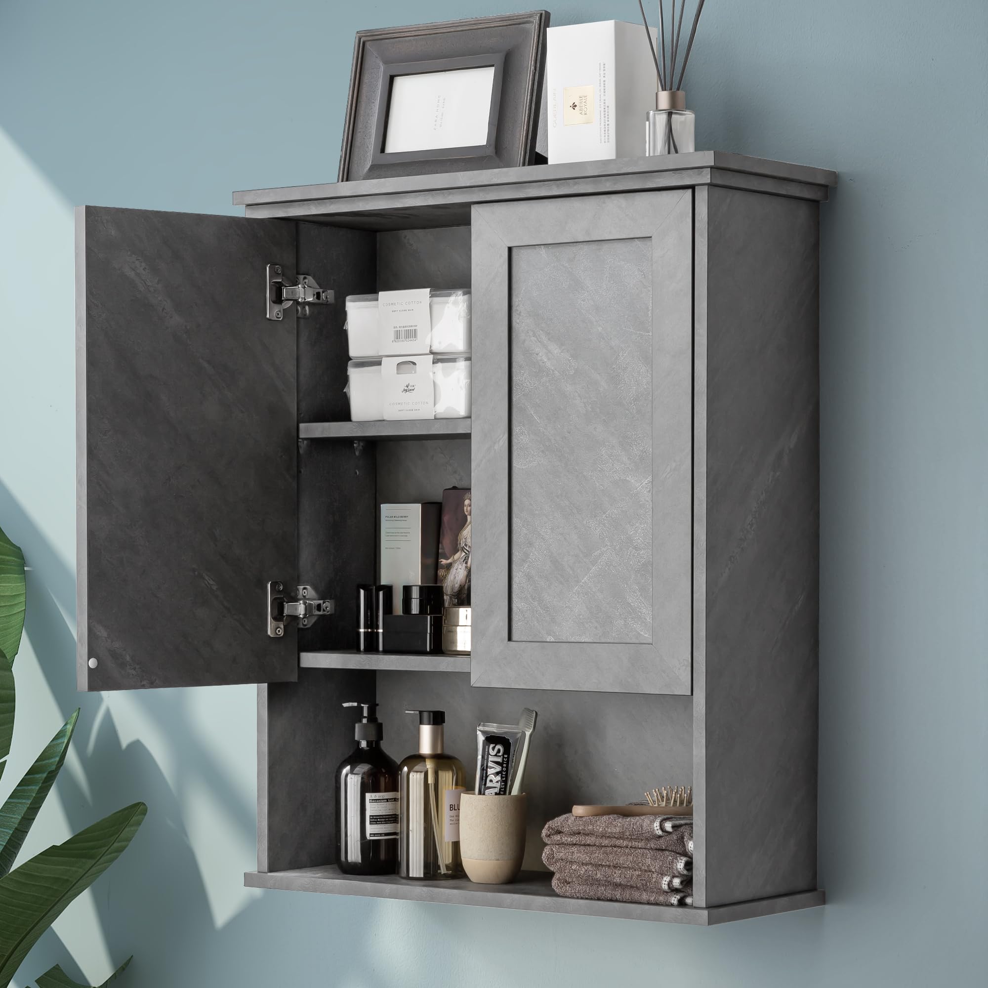 KIWDZFU  Bathroom Wall Cabinet Over Toilet Storage Cabinets 25x30 in Above Toilet Wood Medicine Cabinets for Bathroom Wall Mounted Cabinet with 2