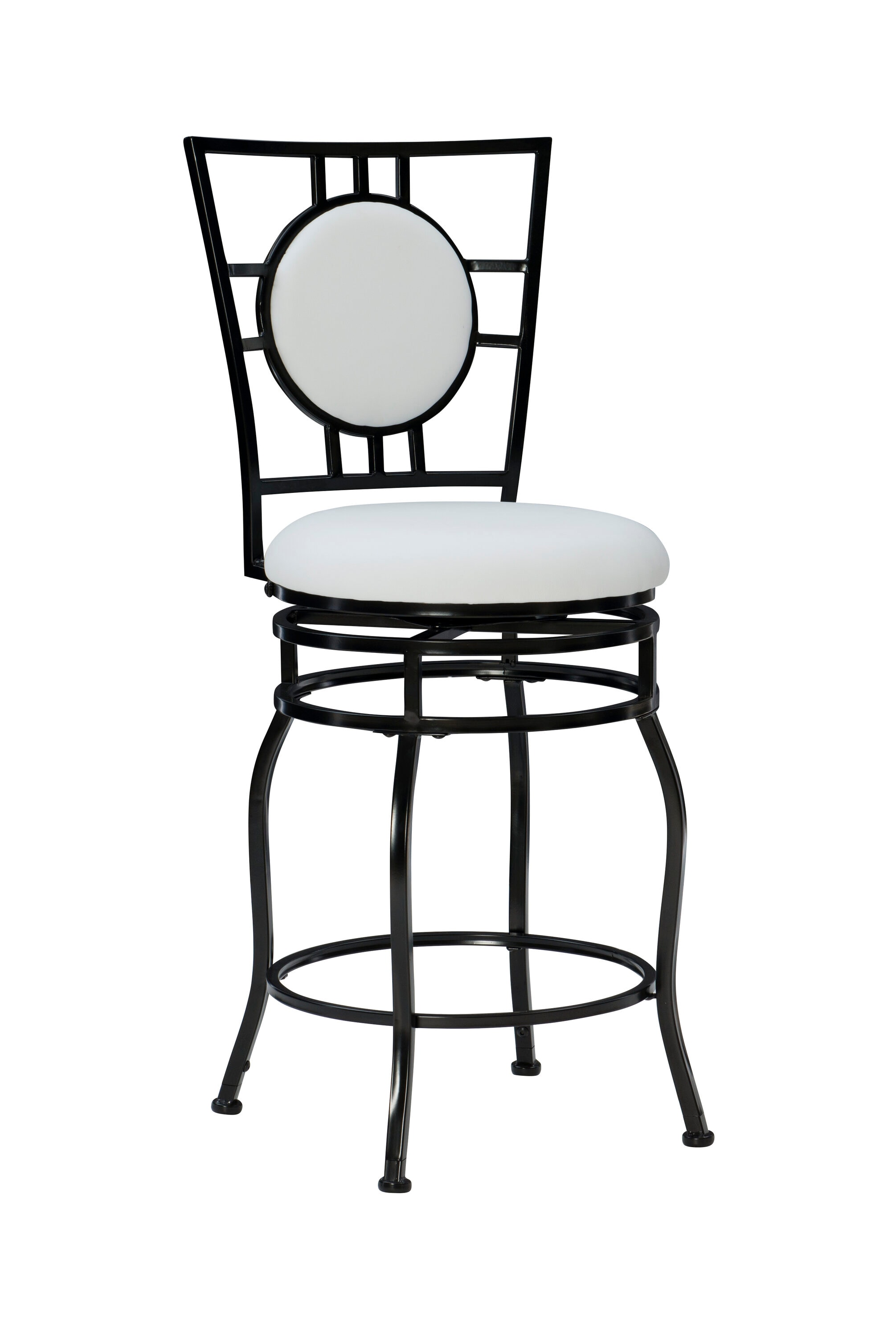 Linon 03282MTL-01-KD-U Townsend Metal 24.0-in H Counter height Round seat Upholstered Swivel Metal Bar Stool and Back