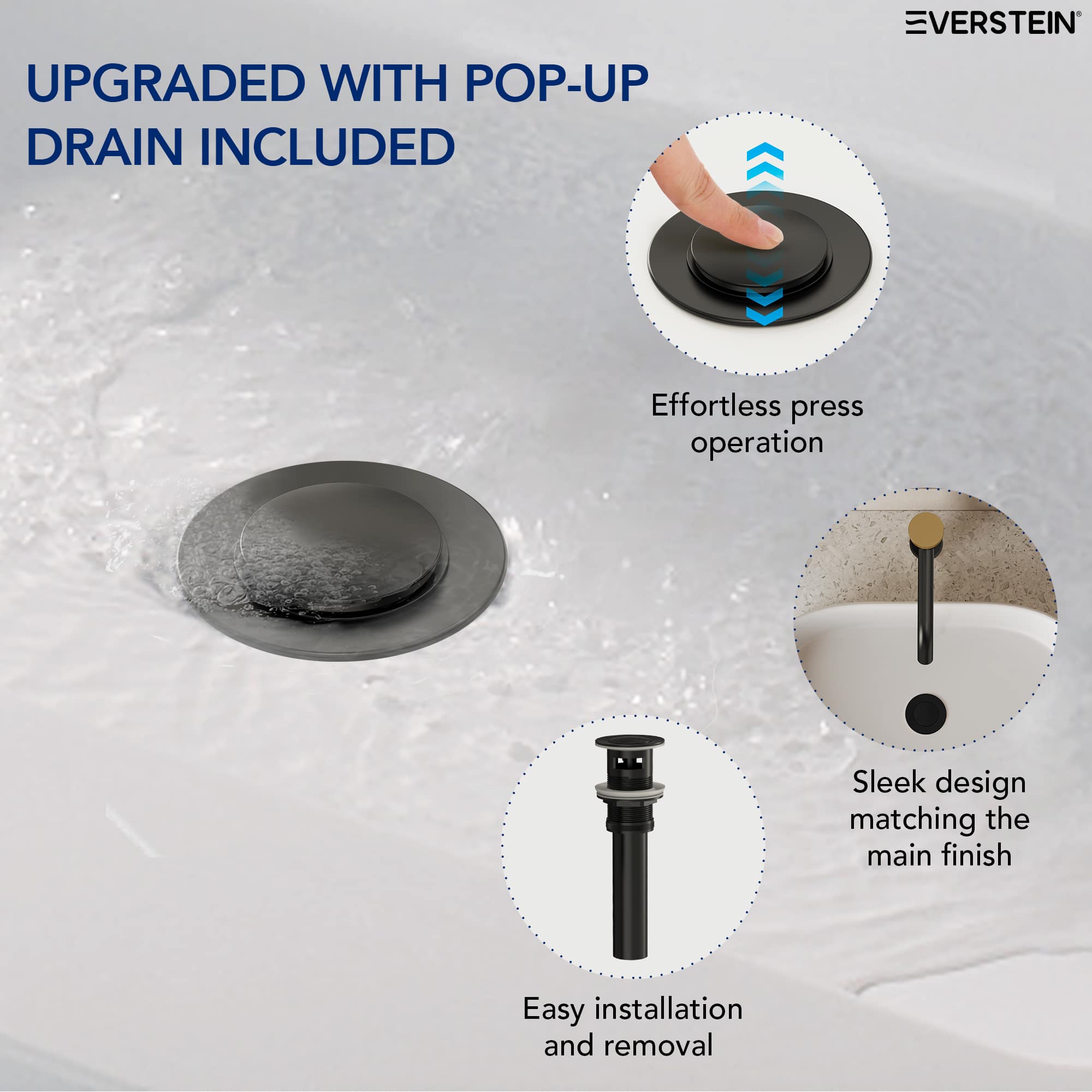 EVERSTEIN SFS-1167-BK-GD Lavatory-Faucets - View #9