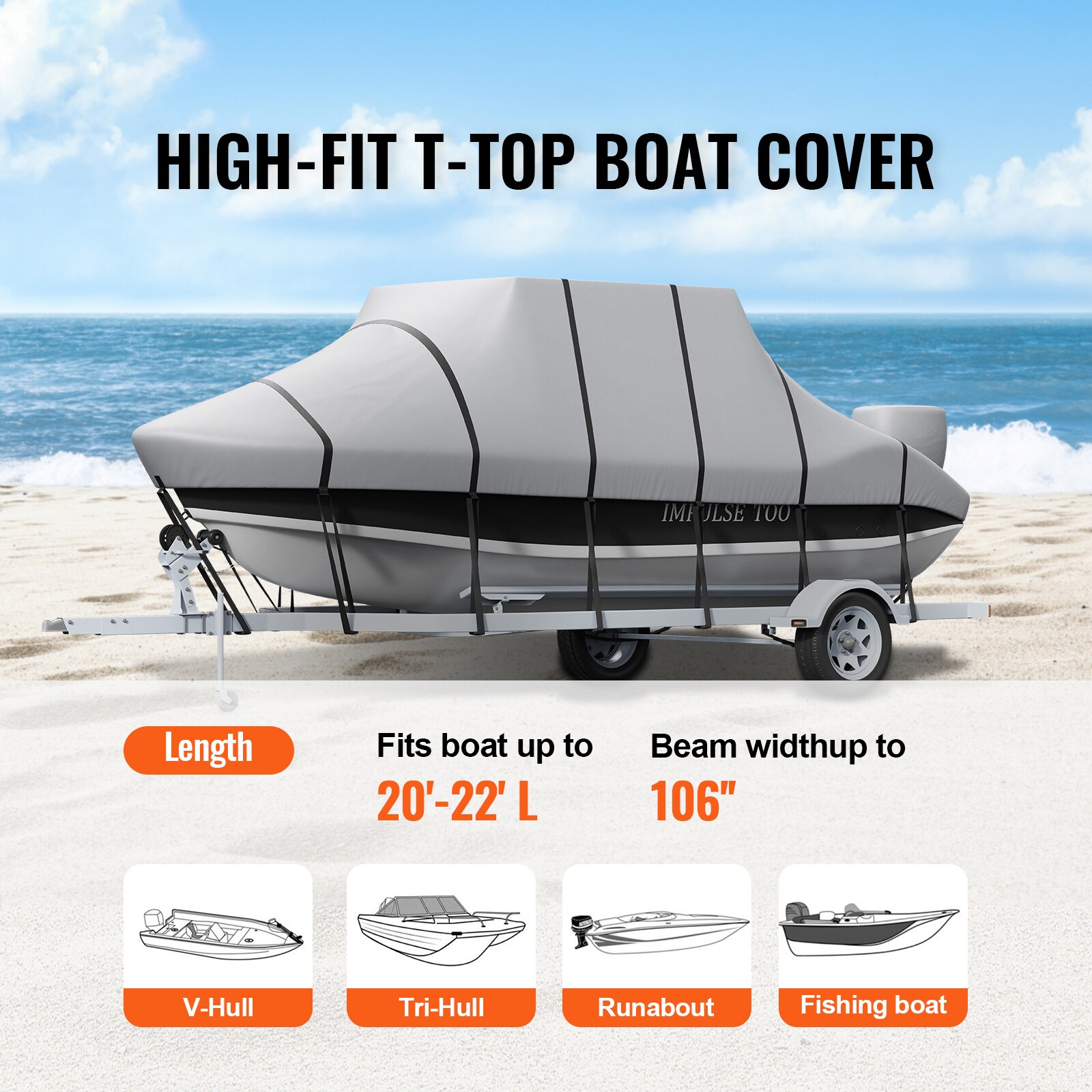 VEVOR TXDCZ600D20227RERV0 Boat-Covers - View #3