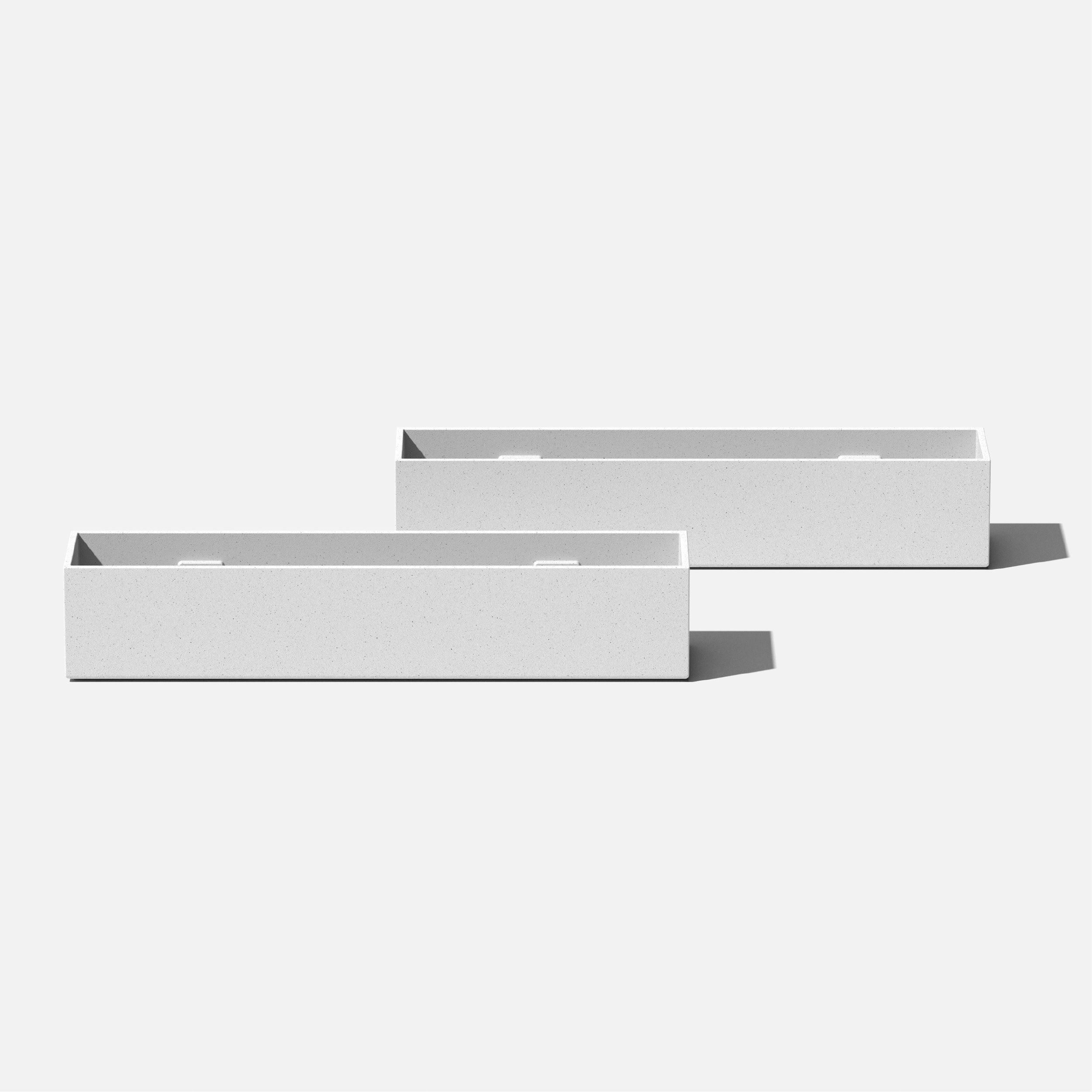 Veradek GEVSHW-2PK 2 -Pack Rectangle 16-in W Small White Mixed/Composite Indoor Planter