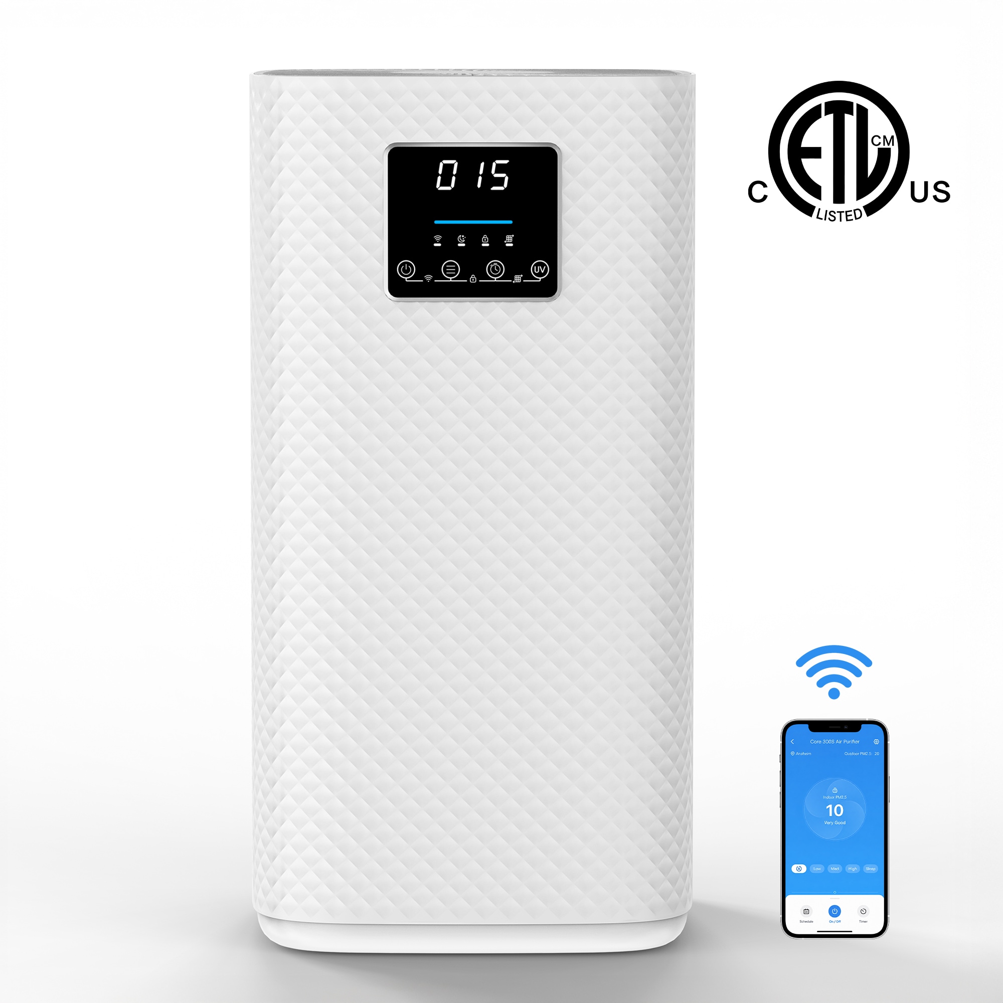 EdenDirect 3-Speed White True HEPA Air Purifier (Covers: 2700-sq ft )