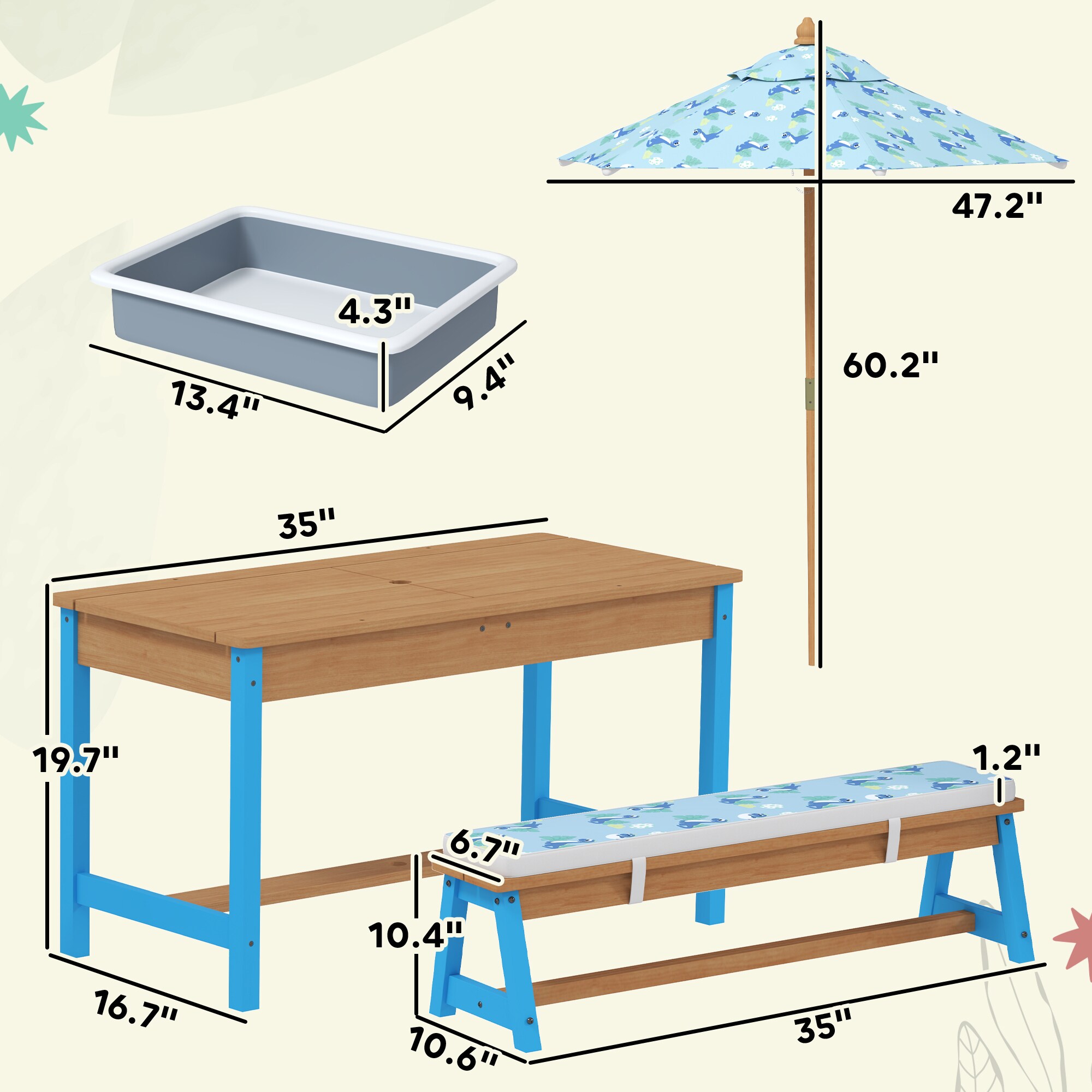 Qaba 3E3-009V00BU Picnic-Tables - View #3