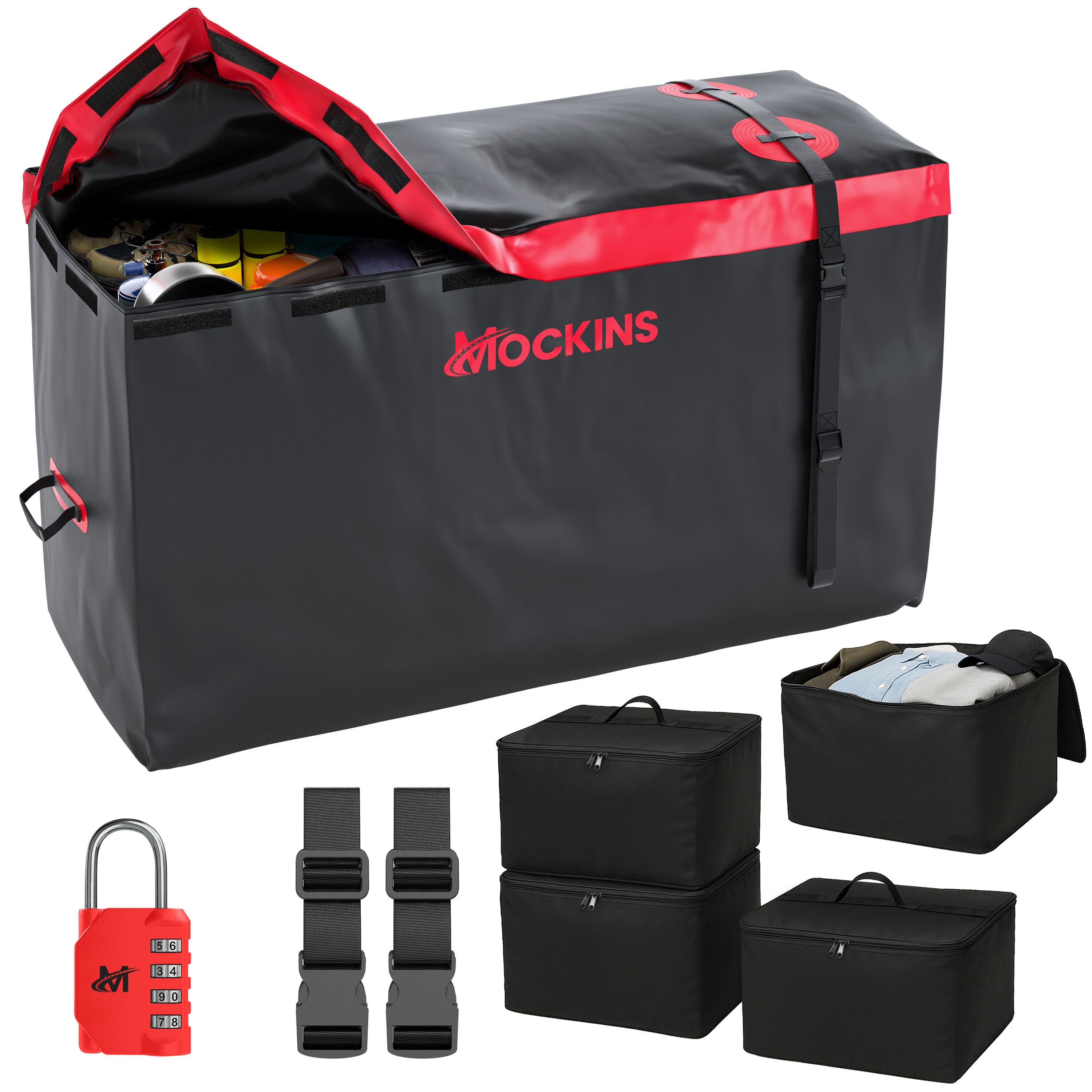 Mockins 15 cu ft. - Red 48-in L x 18-in W x 31-in H Vinyl Hitch Cargo bag
