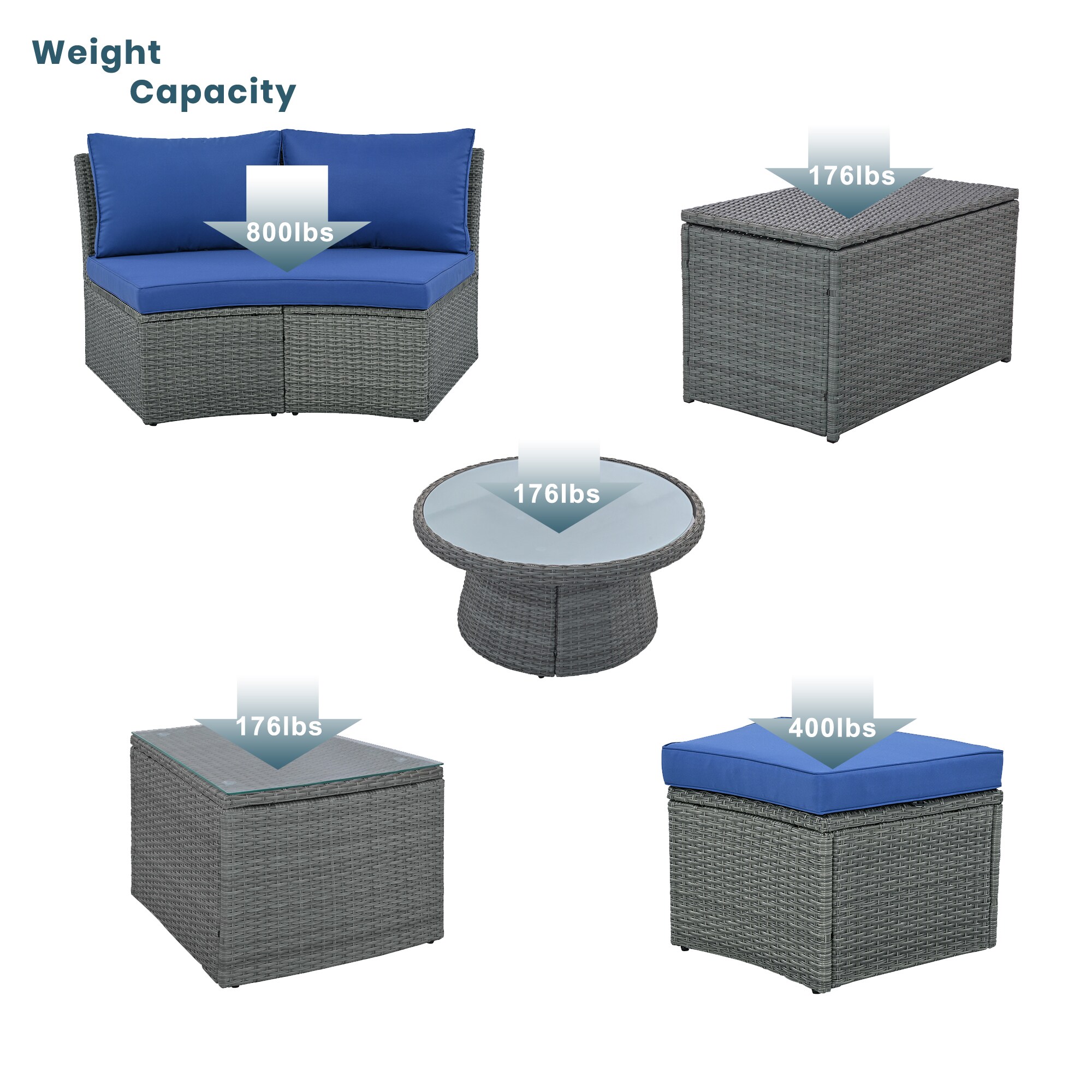 SINOFURN SYA370191GY Patio-Conversation-Sets - View #19