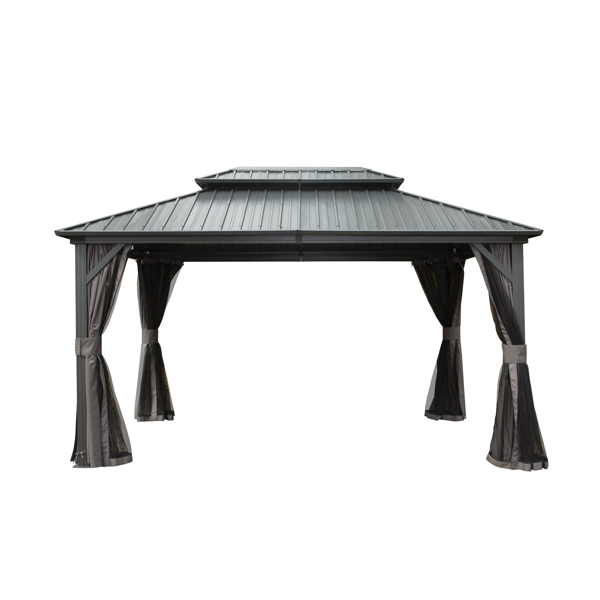 JIMSMAISON BOCPCG28GR 12-ft x 10-ft Gray Rectangle Hardtop Steel Roof