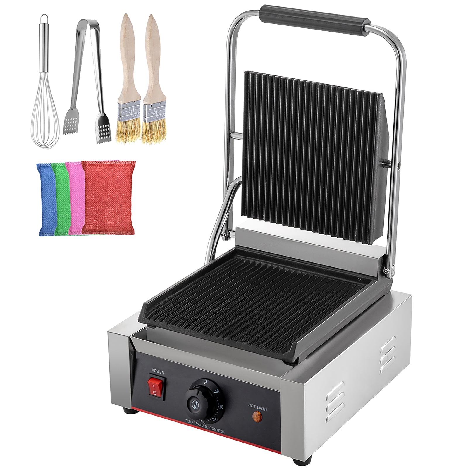 VEVOR 9-in L x 9-in W 1800-Watt Cast Iron Foldable Electric Griddle in the Electric  Griddles department at