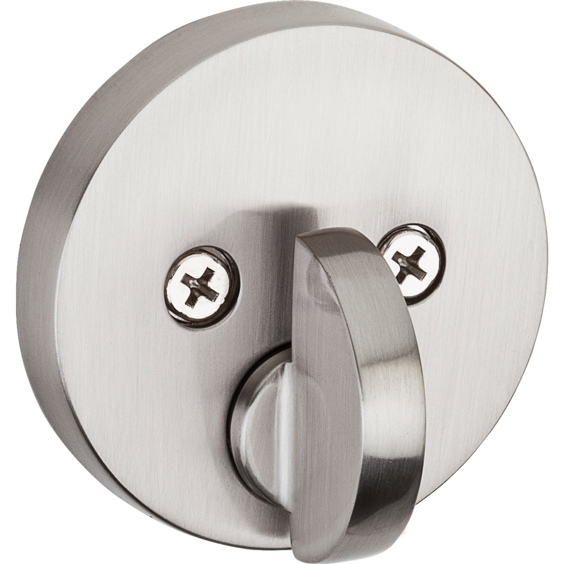 Satin Nickel Round Single Cylinder Deadbolt with SmartKey Security