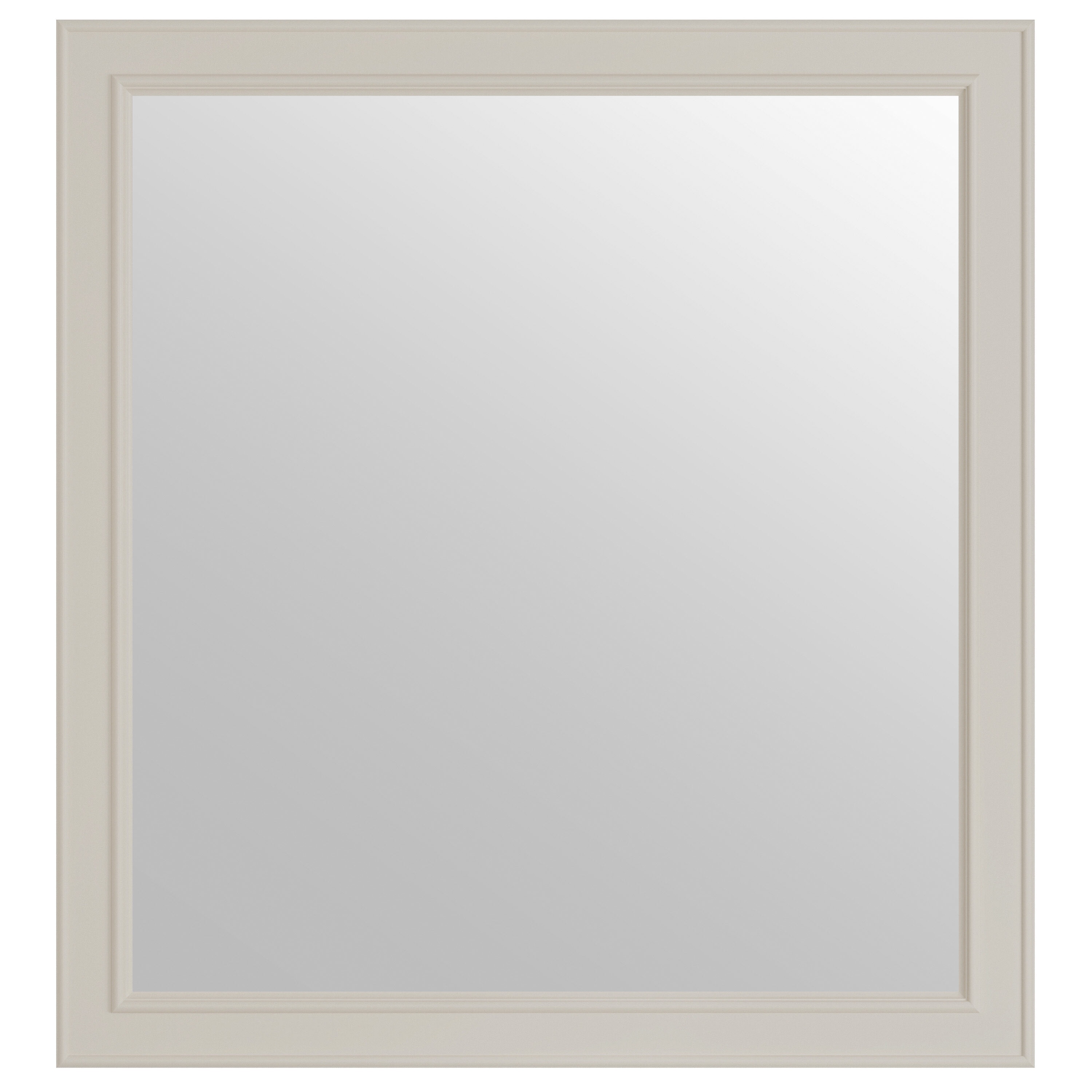 Wrightsville 28-in x 30-in Flaxen Rectangular Framed Bathroom Vanity Mirror in Off-White | - allen + roth 1116MR-28-320