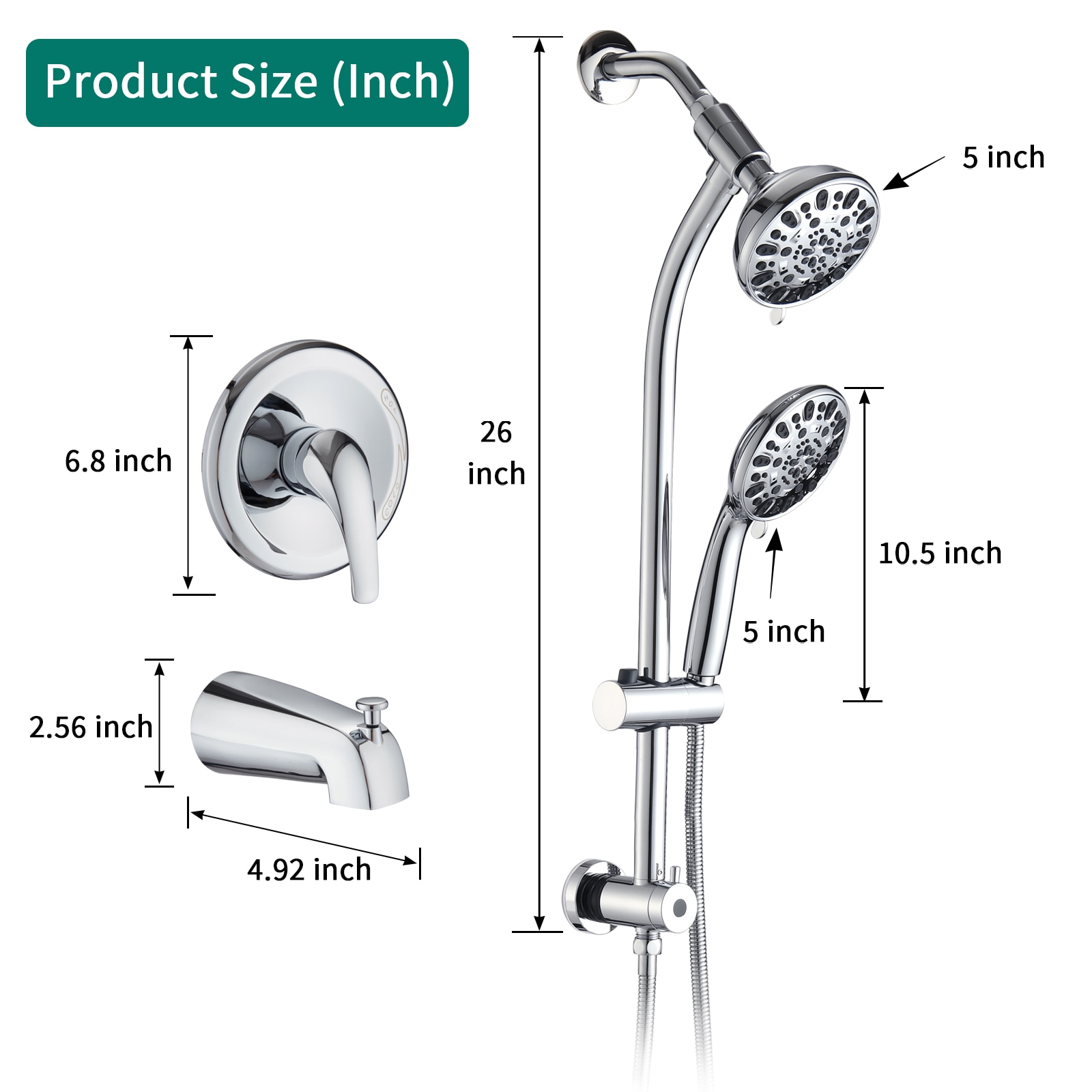 Mondawe MD-KL55528 Showerhead-Bar-Panels - View #11