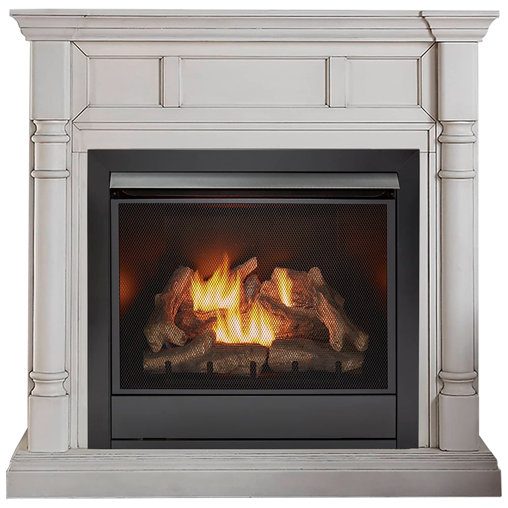 Duluth Forge FNI32R-M-AW 36-in Antique White Ventless Natural Gas Fireplace