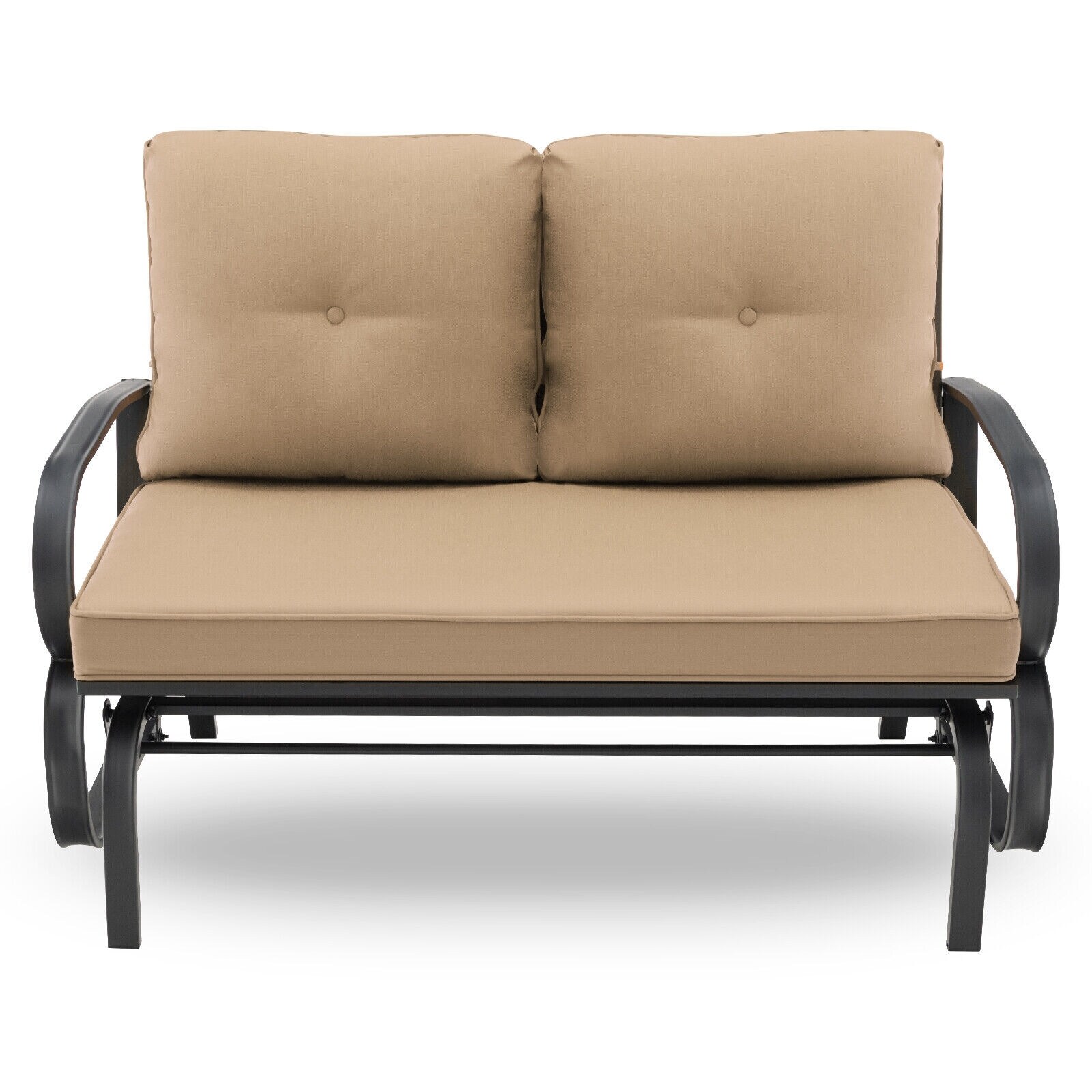 WELLFOR TDZ10510WH HY Outdoor Gliders 2 -person Beige Steel Outdoor Glider
