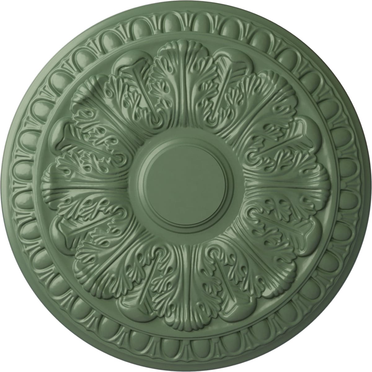 Ekena Millwork CM15CNAGF Colton 15.75-in W x 15.75-in L Painted Athenian Green Polyurethane Whole Ceiling Medallion