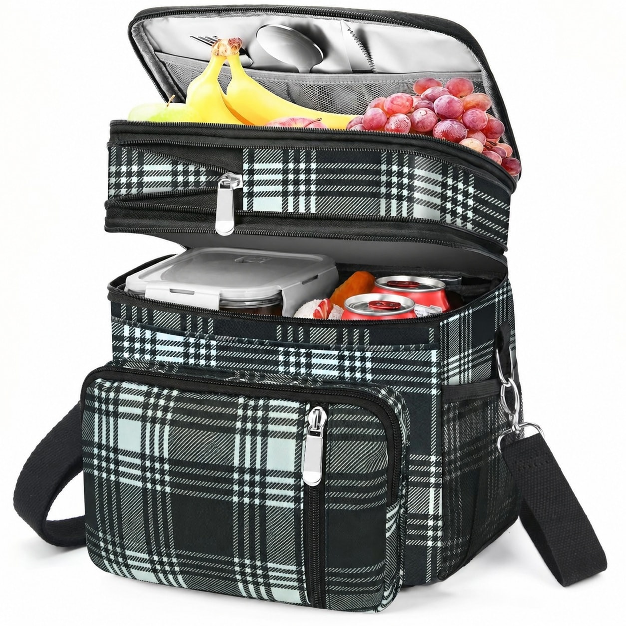 Justincity -  Double Layer Insulated Lunch Bag Large Capacity Leakproof Soft Cooler Tote for Wome...