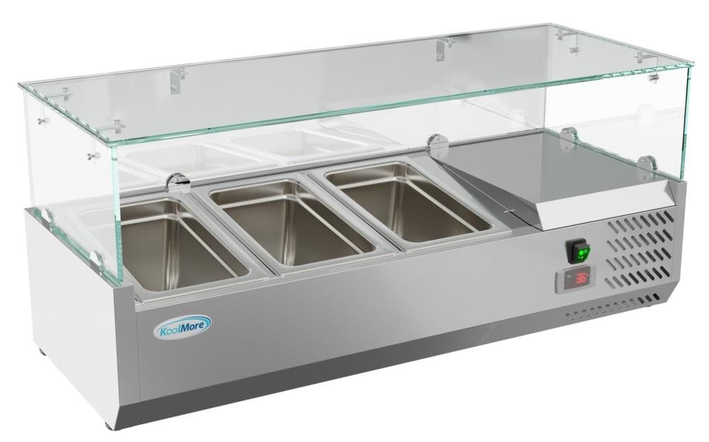 KoolMore RPR-40GS-3P Commercial Refrigerators Glass -Door Undercounter ( Stainless Steel )