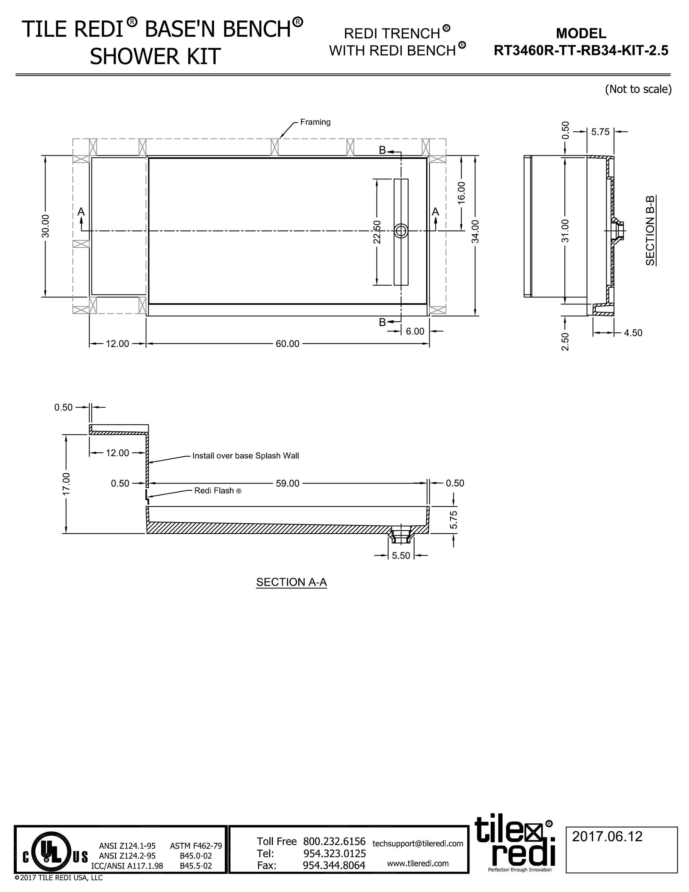 Tile Redi RT3460R-TT-RB34-KIT Shower-Floors - View #8