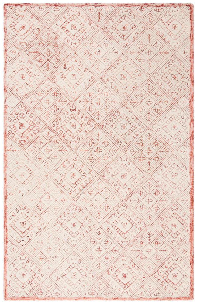 Safavieh GLM660U-5 Glamour Polias 5 x 8 (ft) Tufted Wool Pink/Ivory Rectangular Indoor Abstract Area rug