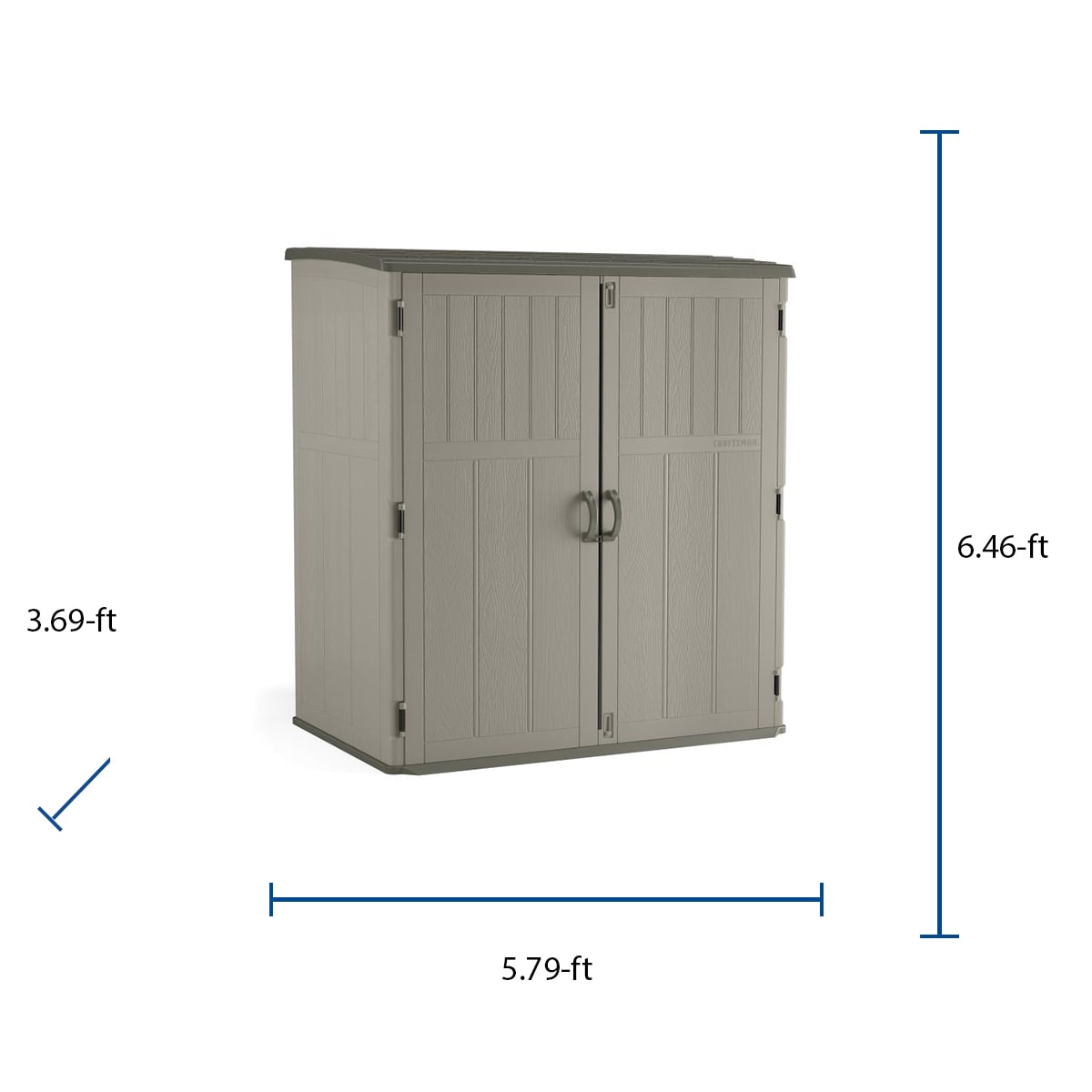 6 ft Outdoor Storage Utility Shed Patio Garden Vertical Tool Cabinet Resin  Box