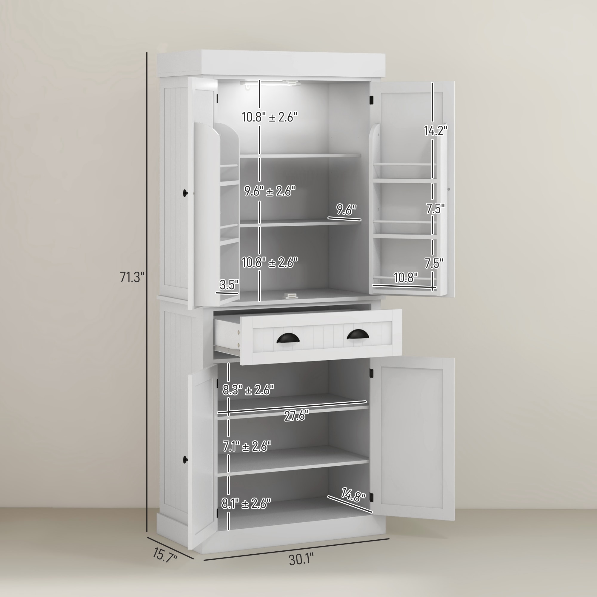 HomCom 83A-152V80WT Pull-Out-Cabinet-Baskets - View #3