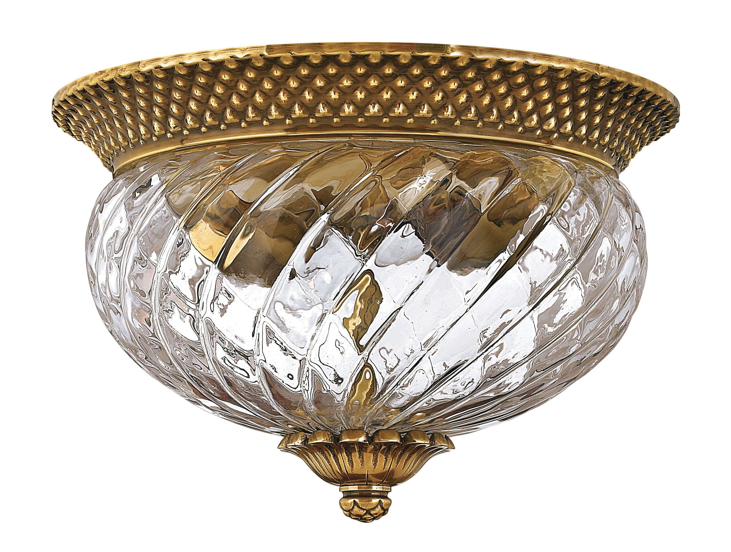 Hinkley 4102BB Plantation 2 -Light 12-in Antique Brass Flush Mount Light