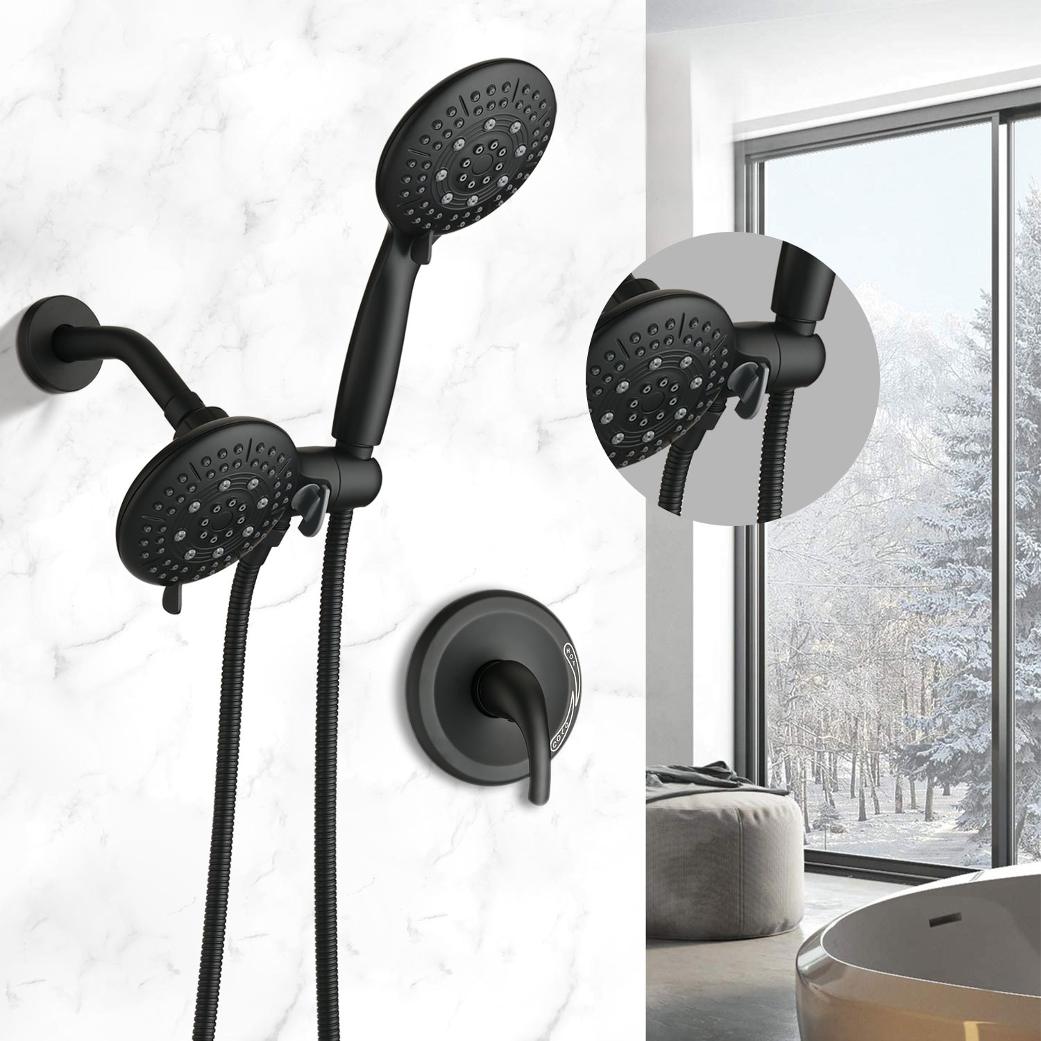 Mondawe MDRB-002MB Showerhead-Bar-Panels - View #2