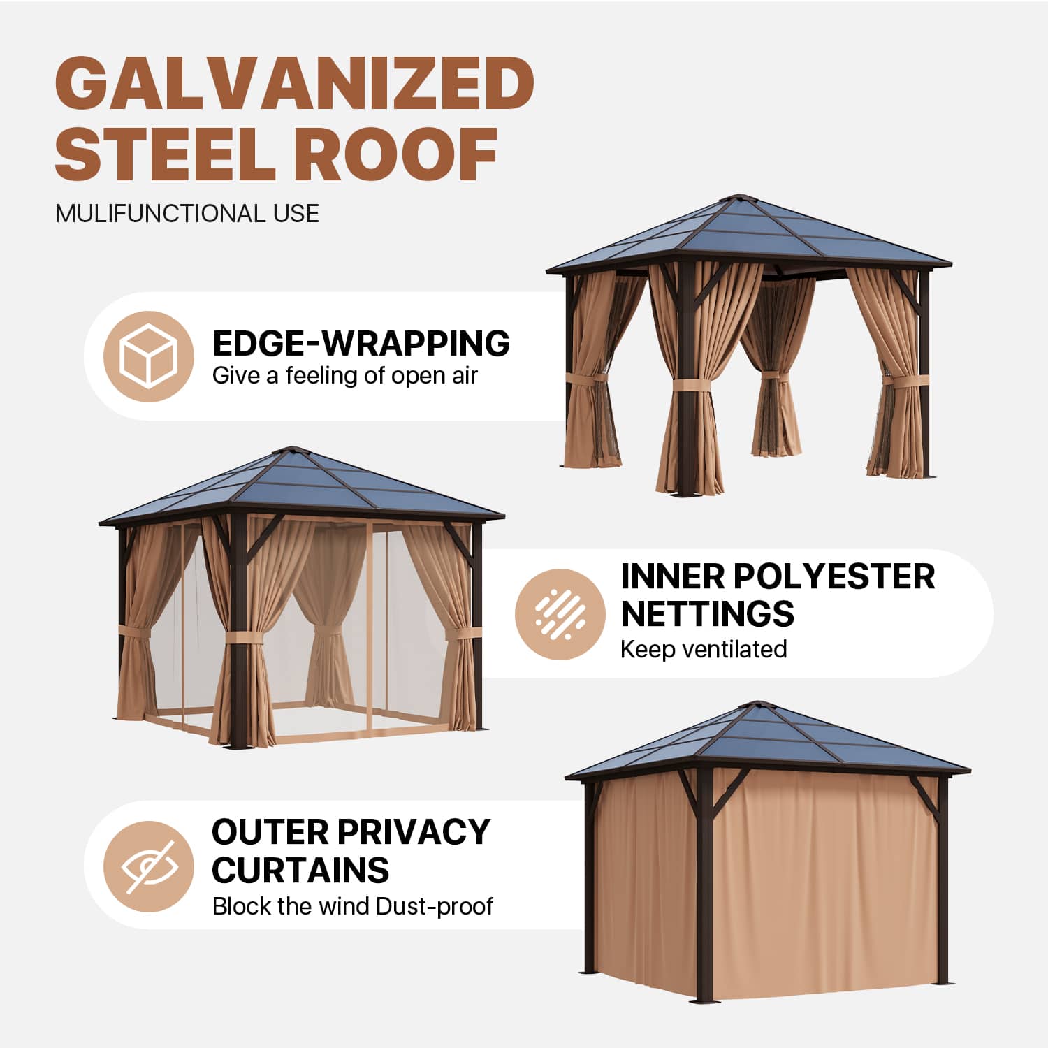 Sunmthink GBSM21R37 Wood-Resin-Gazebos - View #9