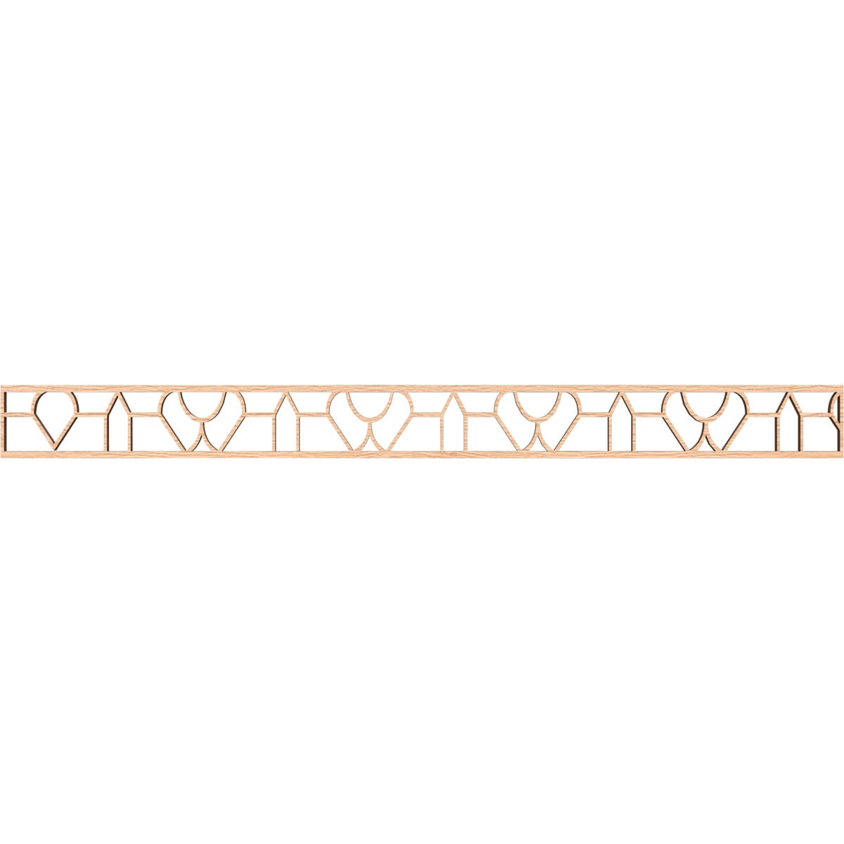 Ekena Millwork MLDB04X46WHIRO Whitechapel Fretwork Flat Trim 4-in x 3.87-ft Red Oak Brown Unfinished 2157037 Pierced Wall Panel Moulding