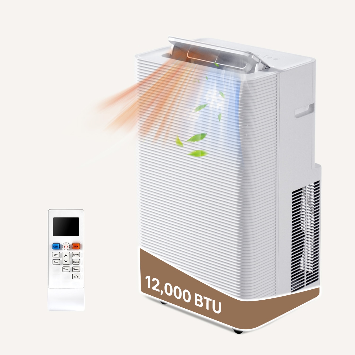 Nordivale  12000 BTU Portable Air Conditioner with Heat Pump 5-in-1 Mode White