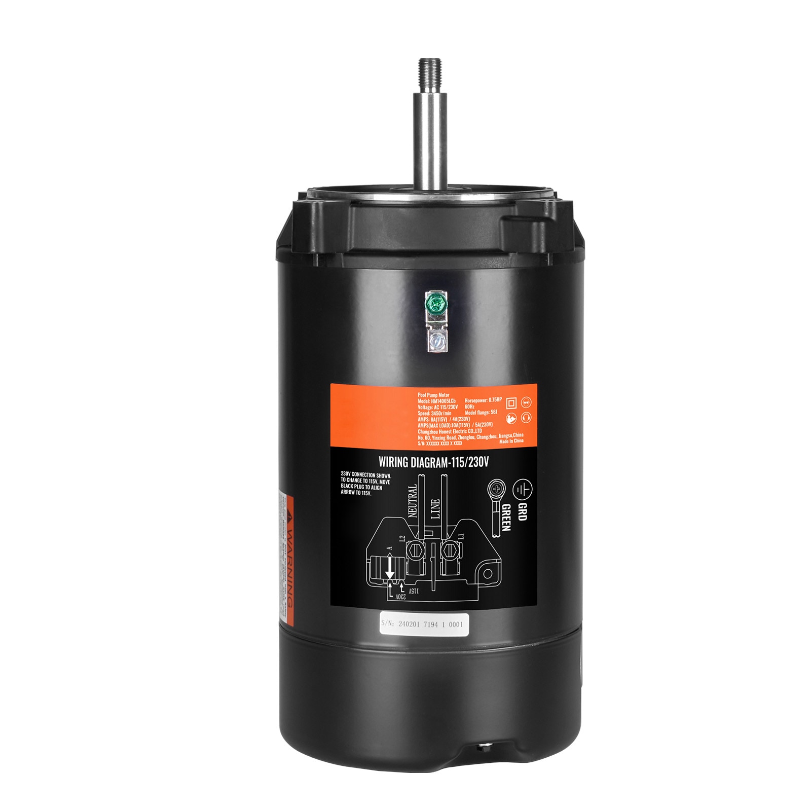 SVOPES SVOPESYCBDJ0706322V9 Pool Pump Motor 0.75 -HP Pool Pump