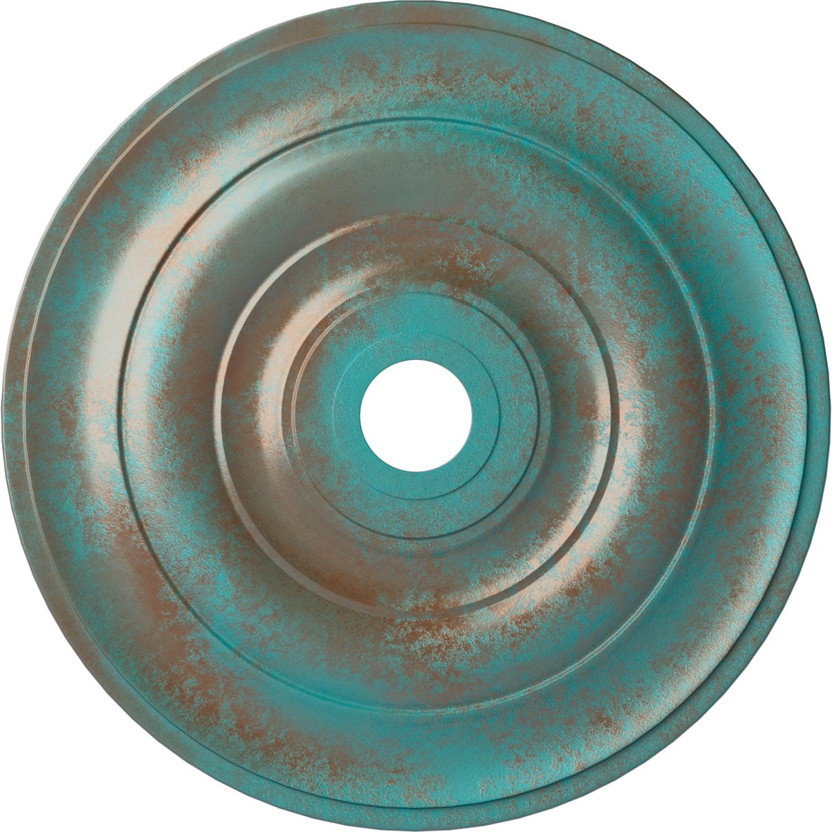 Ekena Millwork CM26JECGS Jefferson 26.5-in W x 26.5-in L Painted Copper Green Patina Polyurethane Whole Ceiling Medallion