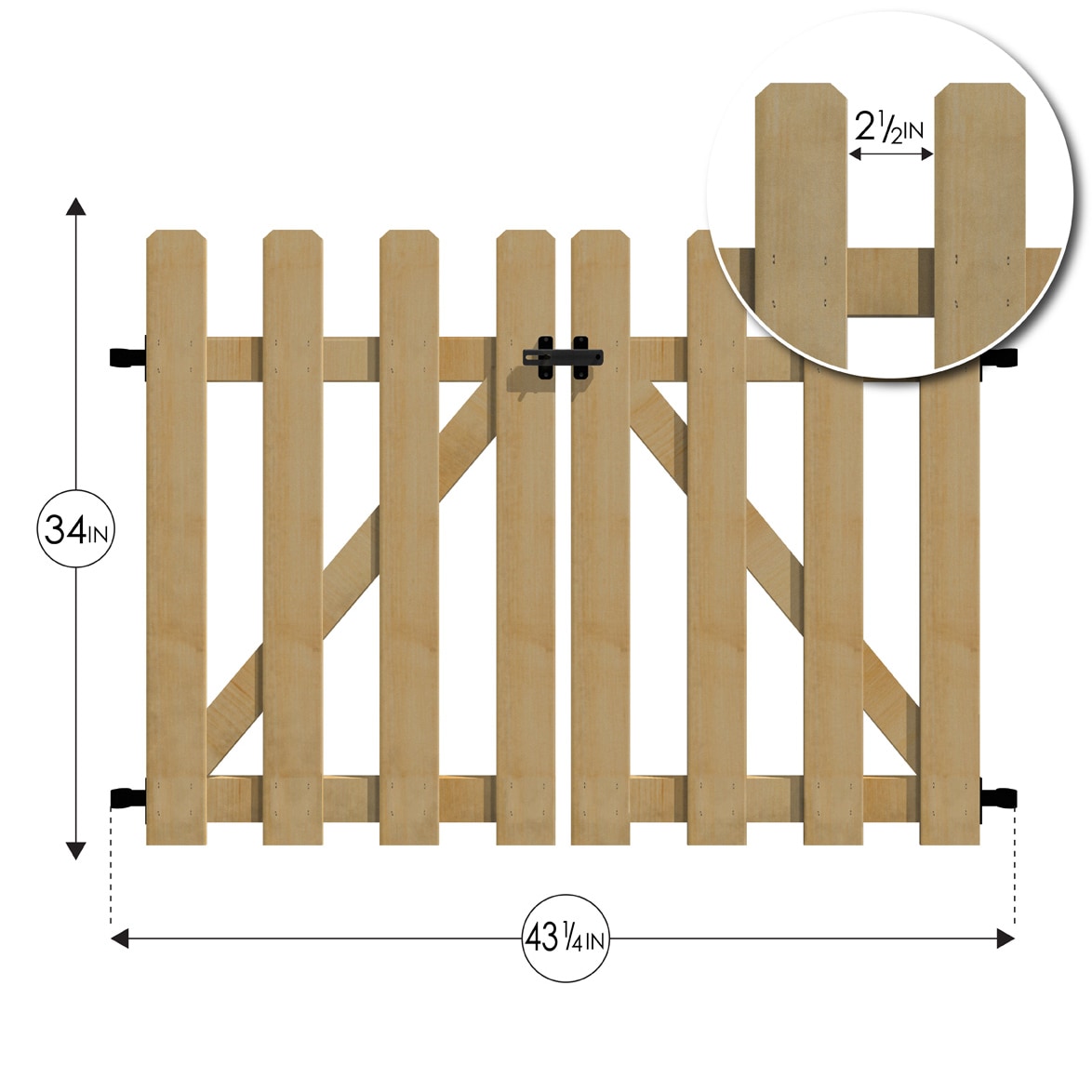 YARDLINK 2.83-ft x 3.6-ft Brown Dog Ear Wood Fence Gate in the Wood Fence  Gates department at